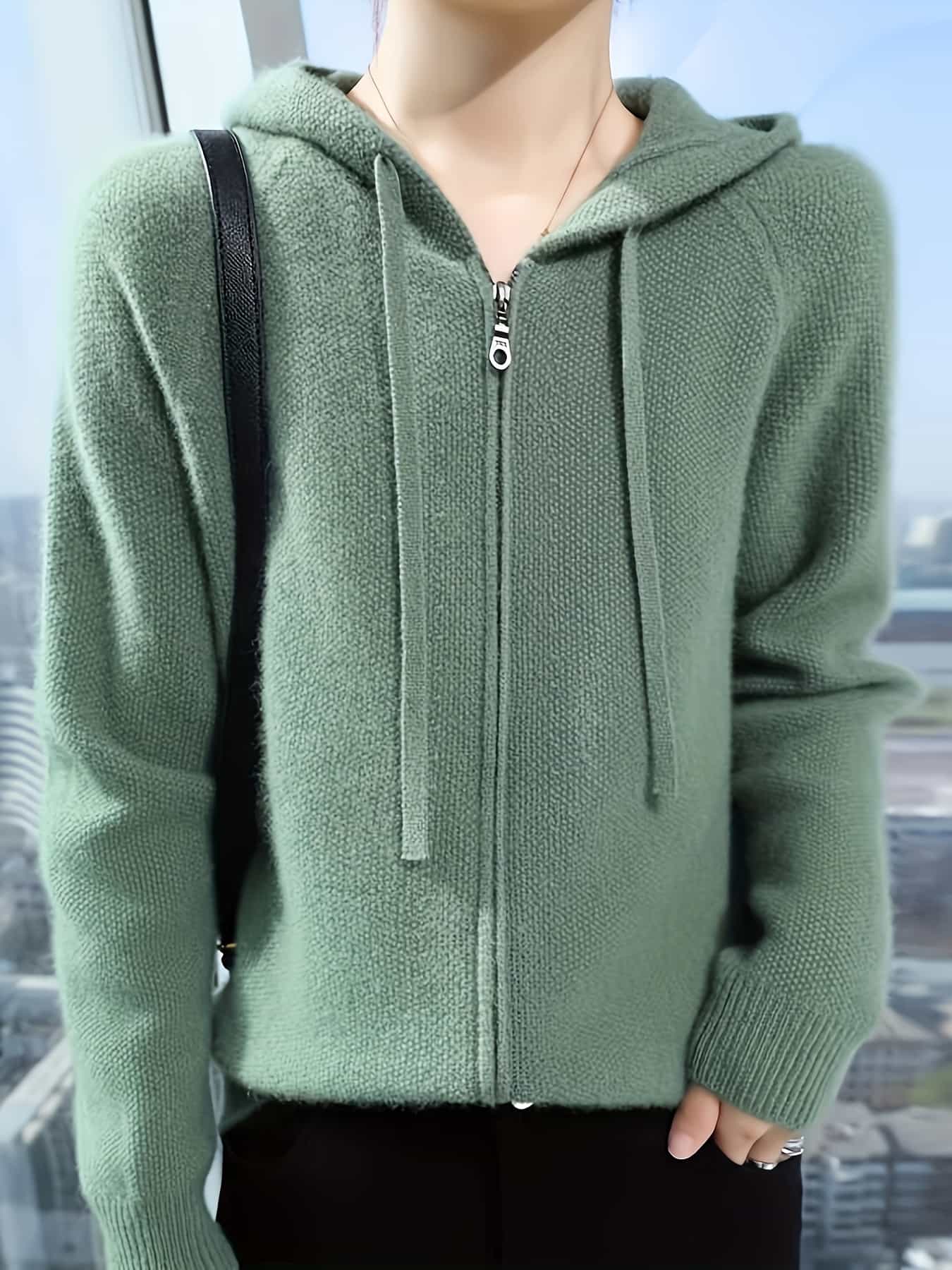 【全店30％OFFクーポンがあり】【暖かいニット】 カーディガン レディース ニットパーカー ジップアップ セーター フード付き パーカー ニットカーディガン 羽織り トップス 長袖 厚手 ライトアウター 部屋着 楽ちん ストレッチ ゆったり 体型カ｜大森麗萱