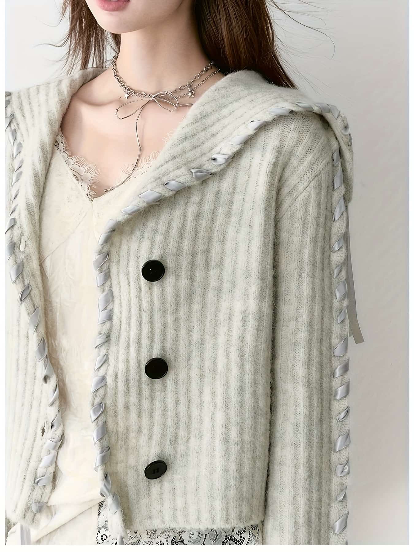 【全店30％OFF引き換え証があり】【シュロの葉青写真】編み物 ジレー レディース 秋冬 アルパカ触れ合う 朦々たる スウェーター 羽織り ビッグ色合い 乗り組み員色合い スピード競技引きあげる 編み上げ トップス 前食い違い 長袖 リブニット ざっくり編み物 ゆったり 体