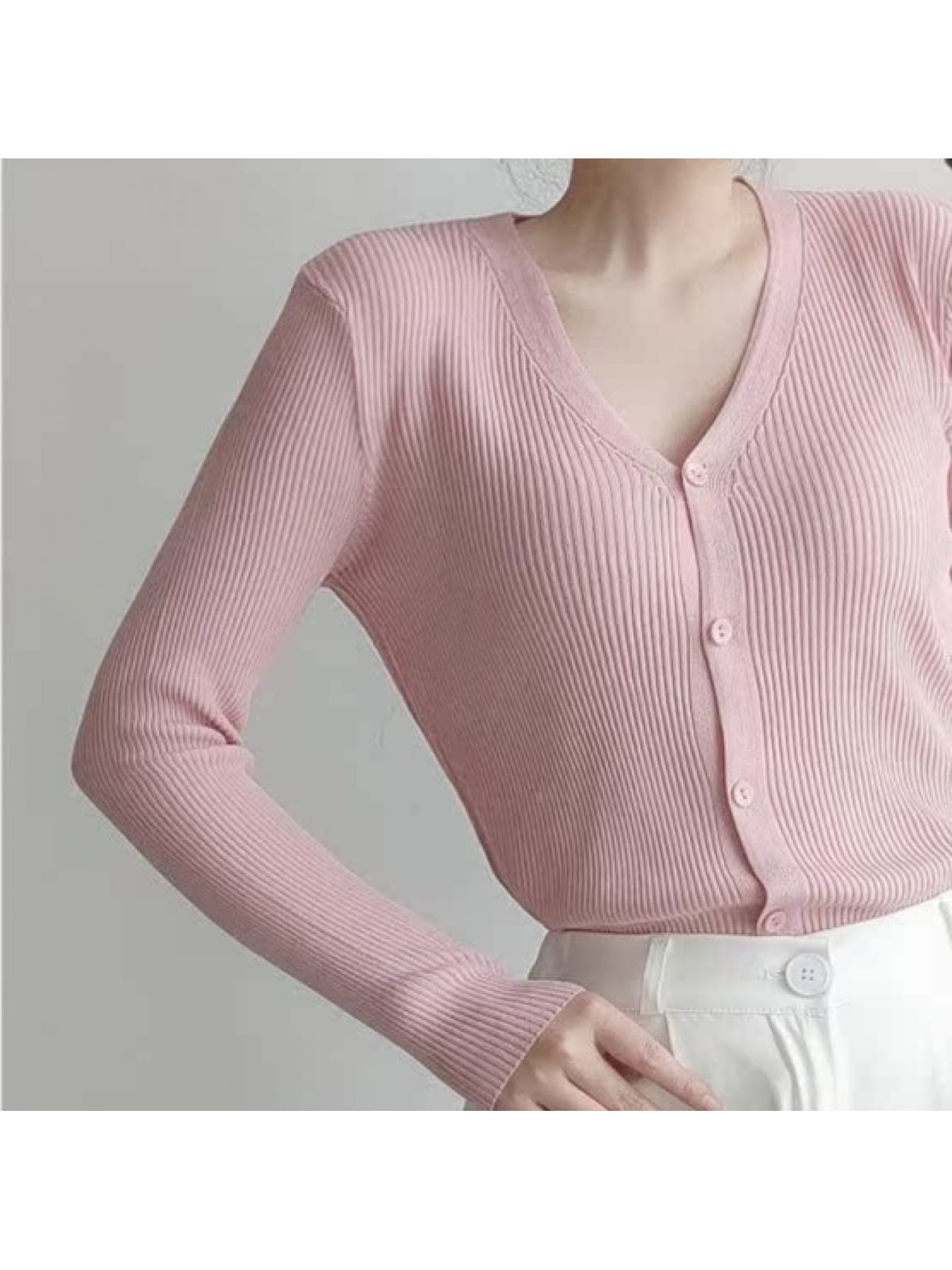 【全店30％OFF引き換え証があり】ジレー レディース 春 秋 Vのど首 リブニット トップス 長袖 編み物 スウェーター 羽織り 好いたらしいめ 成年者 前食い違い 名取り草 執務室 心地よい 薄っぺら 分かりやすい 無地 伸縮性 填まる 細押し出し 着痩せ 体型河馬