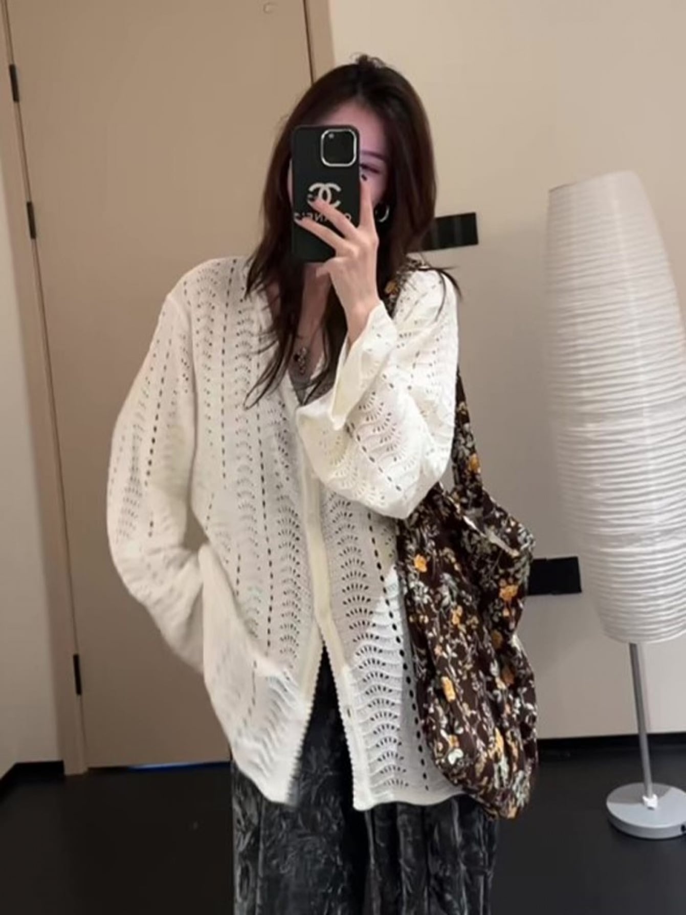 【全店30%OFFクーポンがあり】【透かし編み】 カーディガン レディース ニット トップス Vネック 長袖 羽織り ゆるっと ビッグシルエット オーバーサイズ 体型カバー 着痩せ 華奢見え 春 夏 秋 透け感 かぎ針編み風 セーター 前開き カジュ|大森麗萱