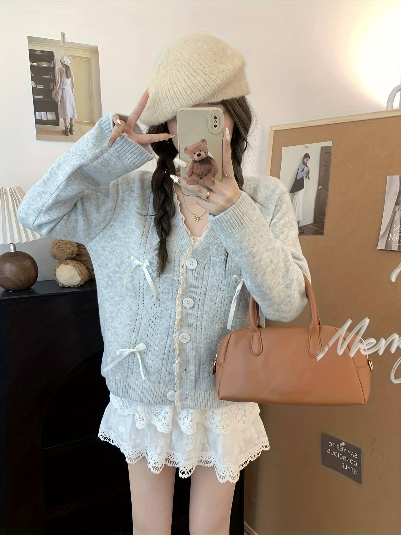 【全店30％OFF引き換え証】ジレー レディース 編み物 スウェーター 羽織り トップス 長袖 前食い違い 名取り草 Ｖのど首 シュロの葉 スピード競技