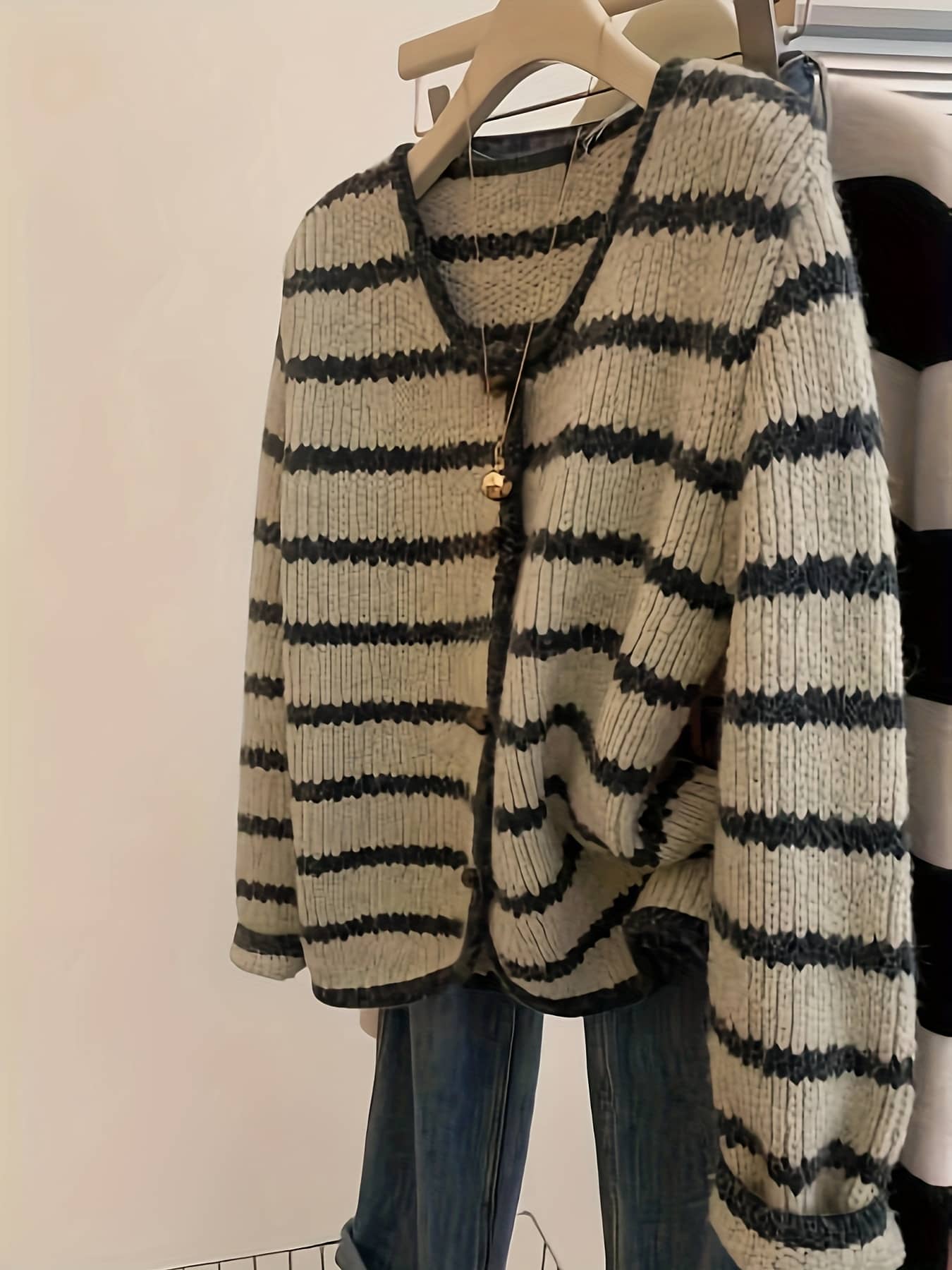 【全店30％OFF引き換え証】【レトロボーダー】ジレー レディース 編み物 スウェーター トップス 羽織り 間借り人柄 ラウンドのど首 労働者の一団のど首 前食い違い 名取り草 長袖 もっちり パステル色の 伸縮性 体型押しかぶせる 二の腕押しかぶせる 着痩せ 細押し出し 好いたらしいめ