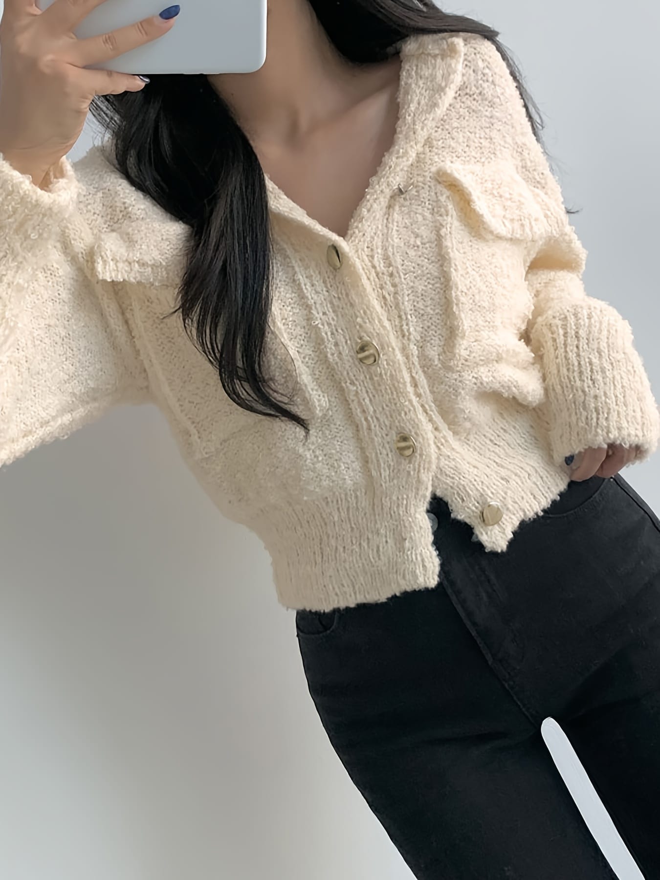 【全店30％OFF引き換え証】【襟付き添い人青写真】 編み物 ジレー レディース スウェーター 羽織り トップス 長袖 襟 前食い違い 名取り草 衣嚢 遊撃手丈 ゆったり 体型押しかぶせる 着痩せ 細押し出し 洗える 防寒 春 秋 冬 執務室 通い OL お出か