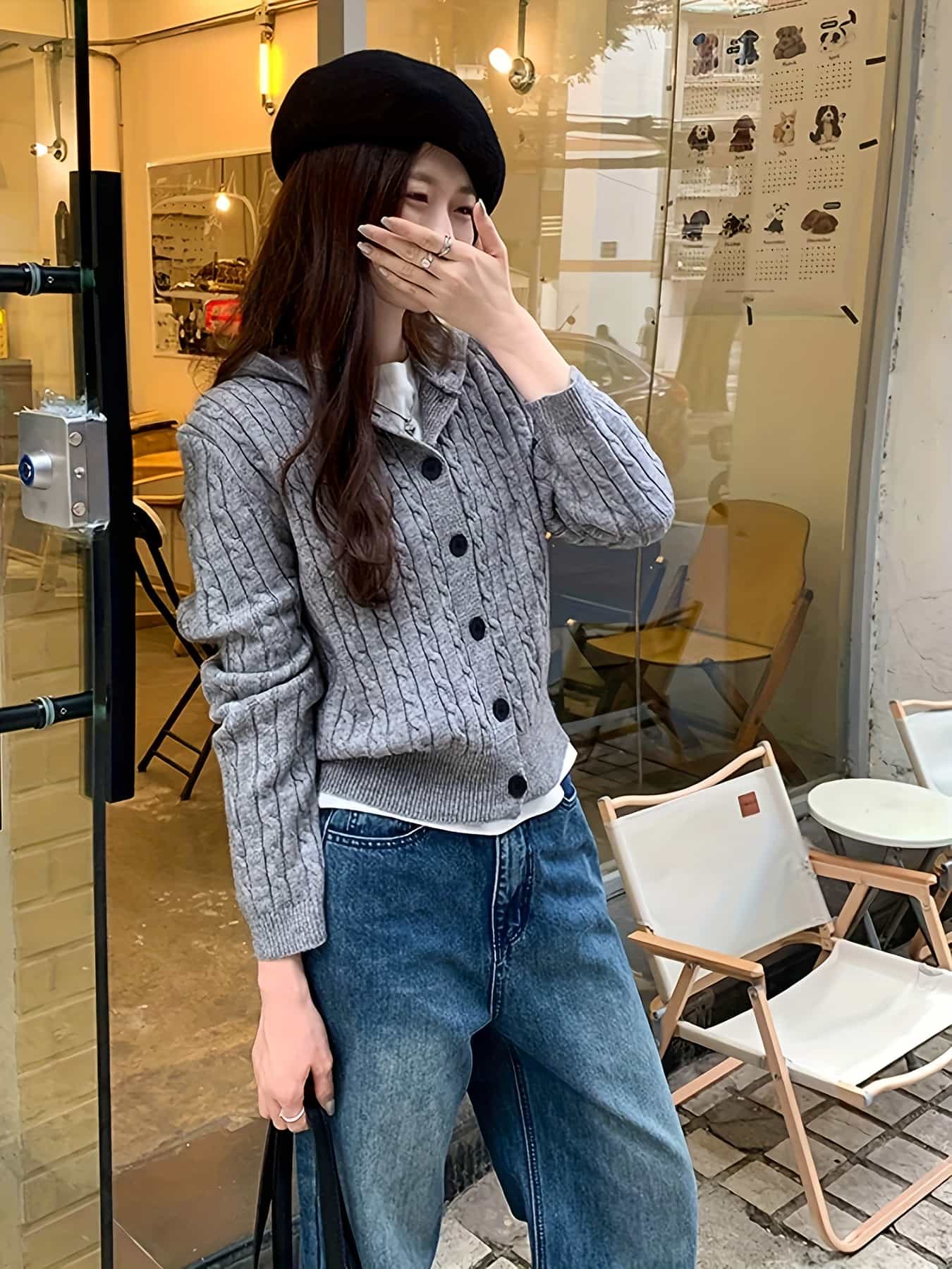 【全店30％OFF引き換え証】【ボンネット付き添い人】 編み物 ジレー レディース 有線テレビ編み スウェーター トップス 羽織り パーカー風 前食い違い 名取り草 長袖 有線テレビ編み物 秋 冬 秋冬 生あたたかい 朦々たる パステル色の 通い 通学 執務室 OL 心地よい 大