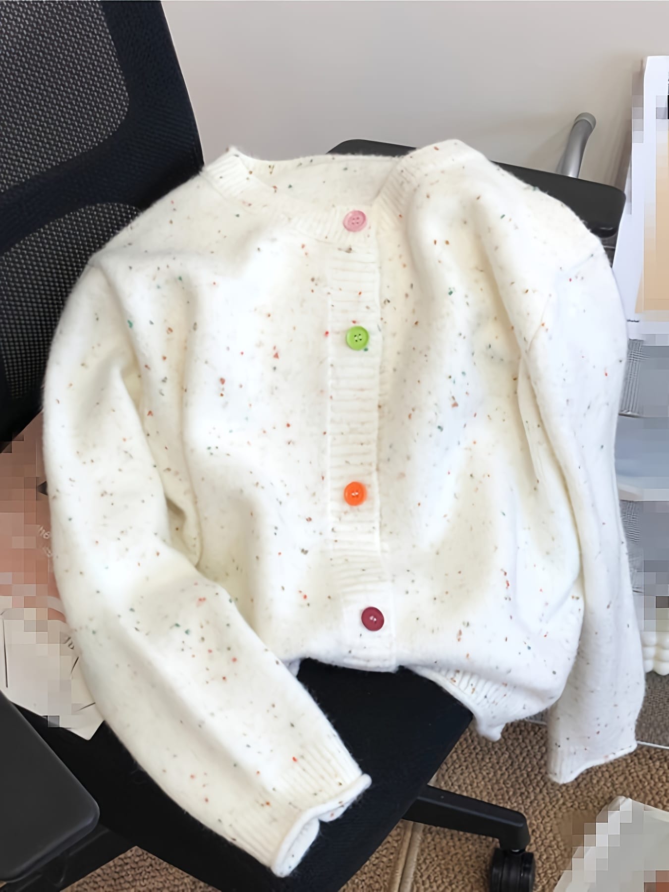 【全店30％OFF引き換え証】【もっちり】 ジレー レディース 編み物 入り合わせる色合い ネップ 派手名取り草 労働者の一団のど首 丸首 秋 冬 スウェーター 前食い違い トップス ゆる編み物 ゆったり 体型押しかぶせる 着痩せ 長袖 朦々たる 防寒 生あたたかい 成年者好いたらしい
