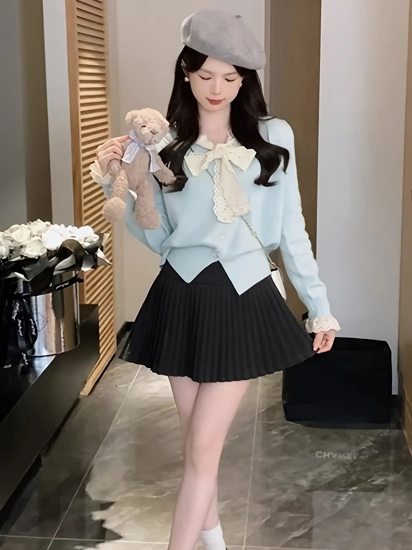 【全店30％OFF引き換え証】【ビックリボン】 トップ レディース 長袖 編み物 トップス スウェーター フラウンス 襟付き添い人 ビックカラー スピード競技 飾りつけ襟 音の大きさ袖 袖フラウンス 割れ易い押し出し 小顔成り行き 体型押しかぶせる 着痩せ 好いたらしいめ 成年者好いたらしい ガーリー フェミ