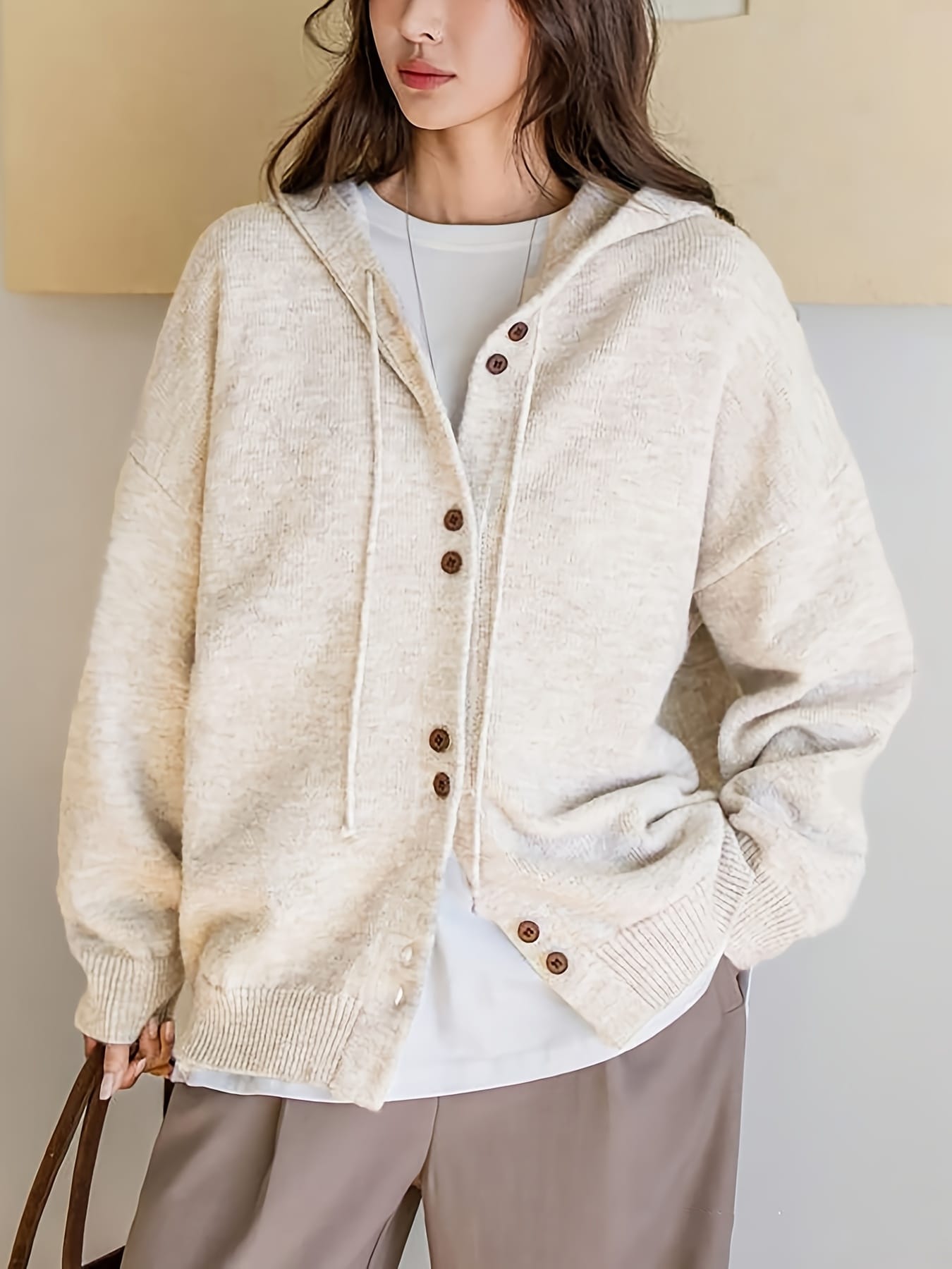【全店30％OFF引き換え証】【成年者好いたらしい】 編み物 ジレー レディース ボンネット付き添い人 パーカー 羽織り 前食い違い 名取り草 トップス ゆる編み物 長袖 朦々たる 生あたたかい パステル色の 抜け感 お部屋着 体型押しかぶせる 二の腕押しかぶせる 着痩せ 割れ易い押し出し ゆったり ビッ