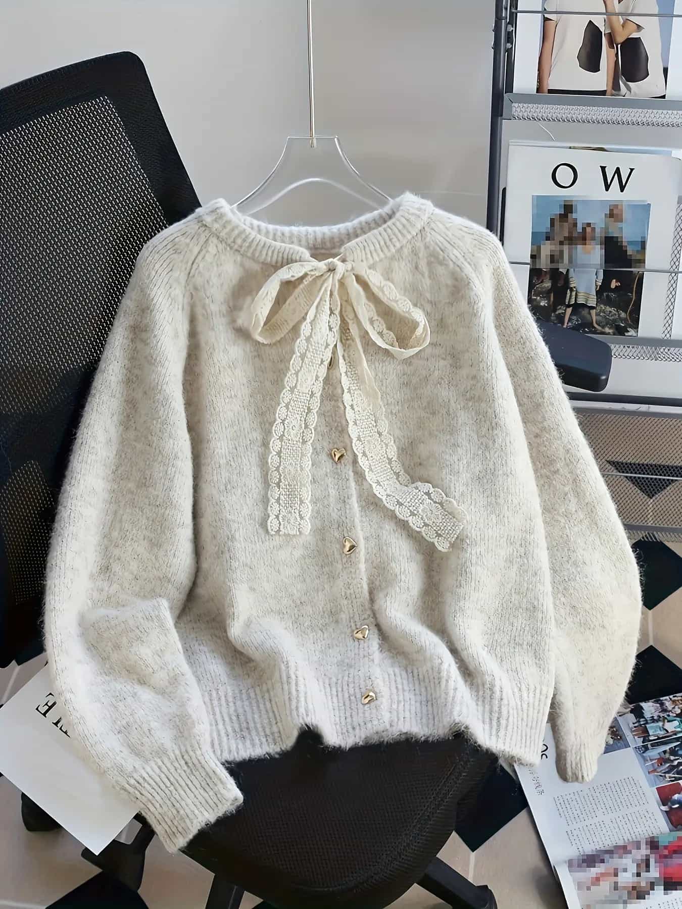 【全店30％OFF引き換え証】【シュロの葉青写真】 ジレー レディース 編み物 スピード競技 ハート型名取り草 労働者の一団のど首 スウェーター 羽織り 前食い違い 長袖 トップス もこもこ ふわふわ パステル色の 生あたたかい 無地 成年者好いたらしい ガーリー 女子らしい 韓国ファッシ