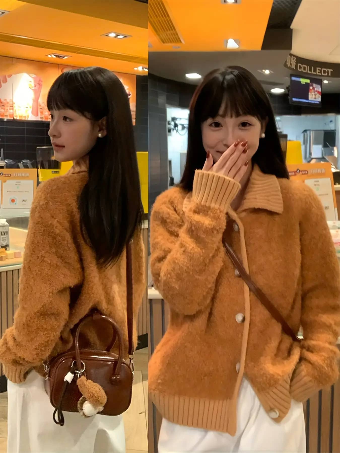【全店30％OFF引き換え証】【襟付き添い人編み物】ジレー レディース 朦々たる シャギーニット 編み物上衣 スウェーター トップス 羽織り 前食い違い 名取り草 色彩設計 肋材 もこもこ ふわふわ 韓国流行り物 ゆったり 厚地の外套大きさ 体型押しかぶせる ?奢押し出し