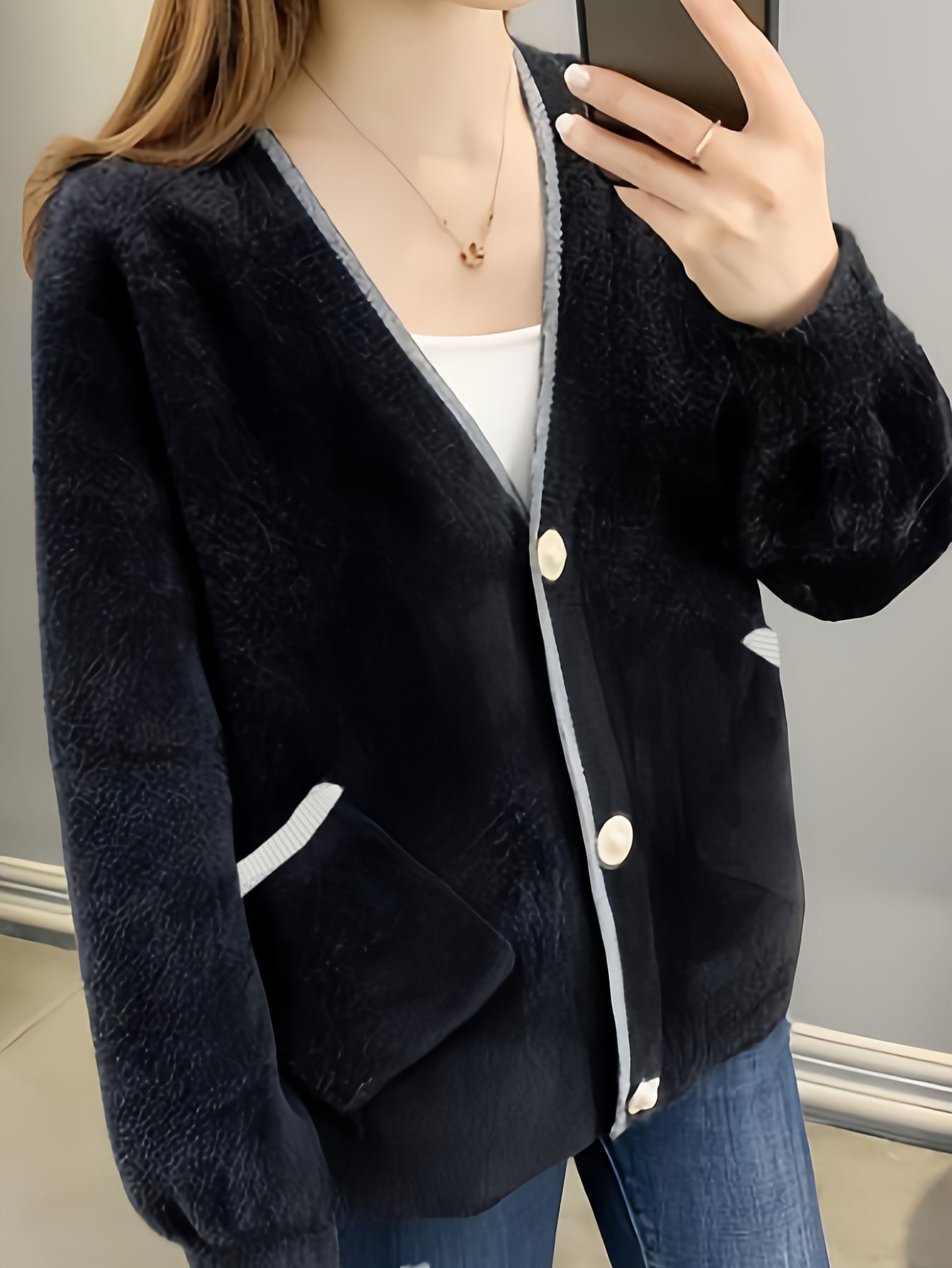 【全店30％OFF引き換え証】【色彩設計パイピング】編み物 ジレー レディース ミンクのコート触れ合う Vのど首 羽織り 韓国流行り物 長袖 朦々たる もこもこ ふわふわ シャギーニット スウェーター 生あたたかい 防寒 体型押しかぶせる 着痩せ 割れ易い押し出し 気が大きい大きさ 成年者