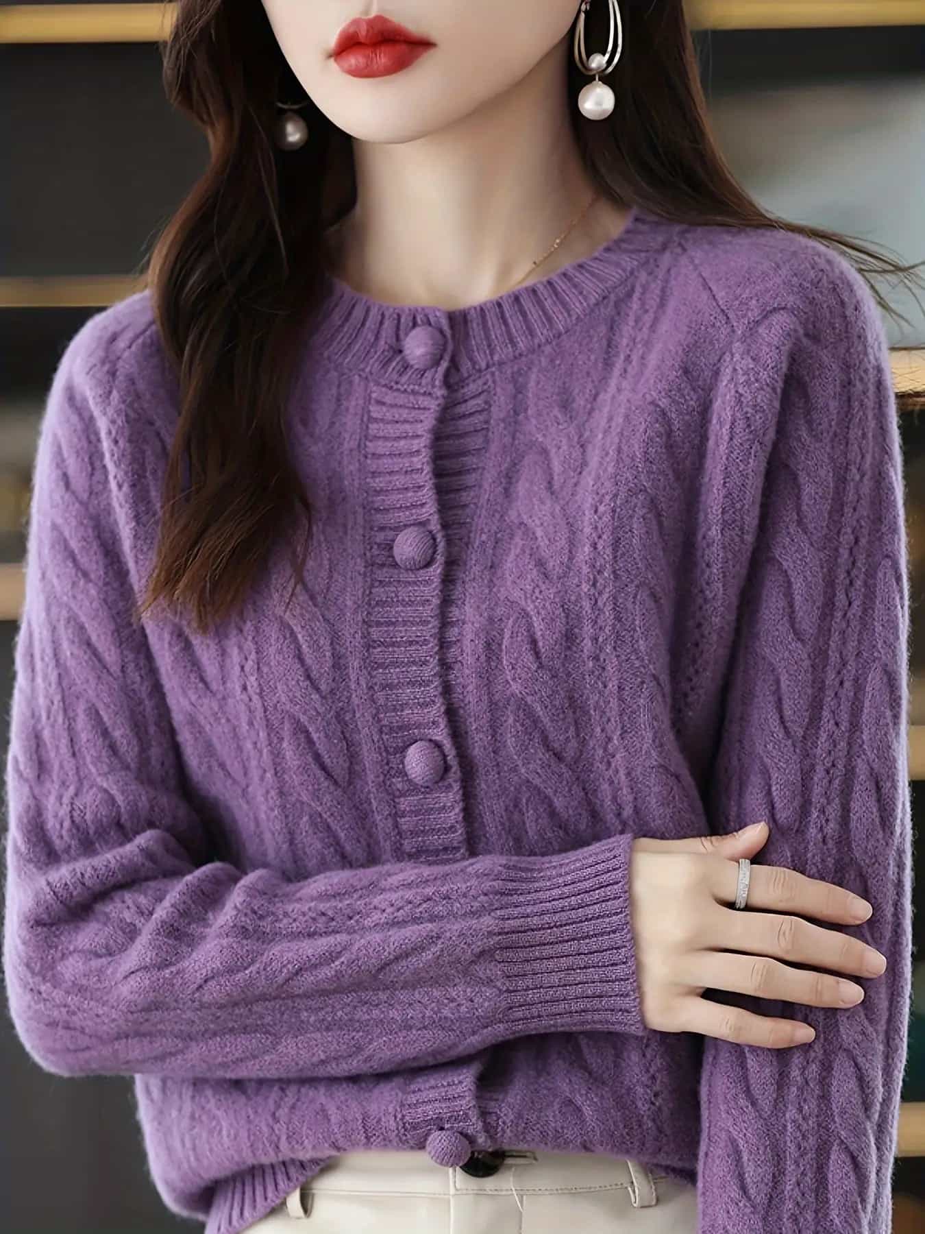 【全店30％OFF引き換え証】【もっちりもの柔らか】 有線テレビ編み ジレー レディース 編み物 丸首 労働者の一団のど首 長袖 羽織り トップス 編み物ジレー ざっくり 前食い違い くるみ名取り草 朦々たる 生あたたかい 防寒 伸縮性 伸ばすこと 体型押しかぶせる 二の腕