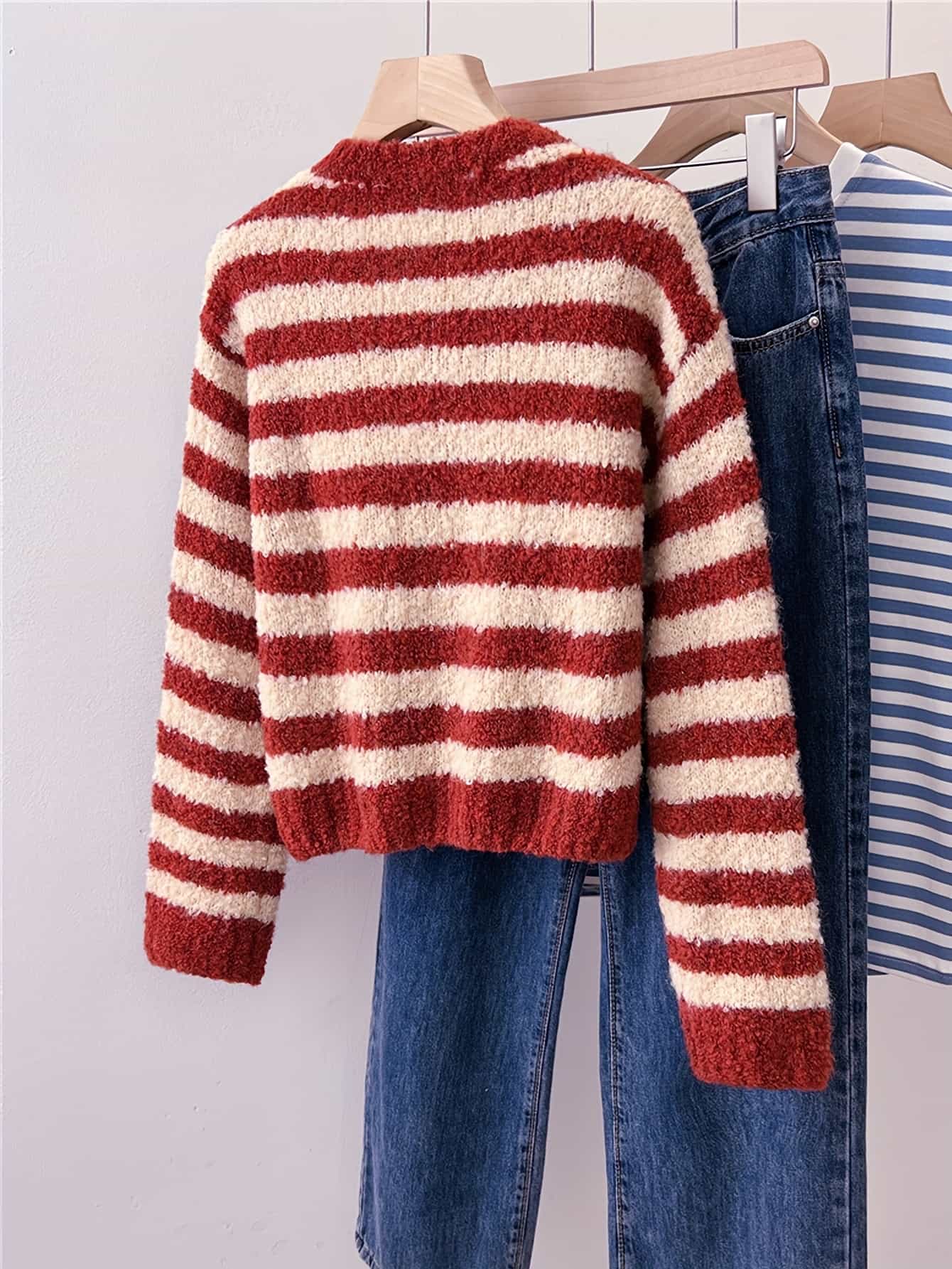【全店30％OFF引き換え証】【レトロ好いたらしい】 編み物 ジレー レディース 間借り人柄 トップス スウェーター 羽織り 長袖 労働者の一団のど首 ラウンドのど首 丸首 前食い違い 名取り草 シャギーニット モヘヤ触れ合う ふわふわ パステル色の 生あたたかい 着痩せ 細見え