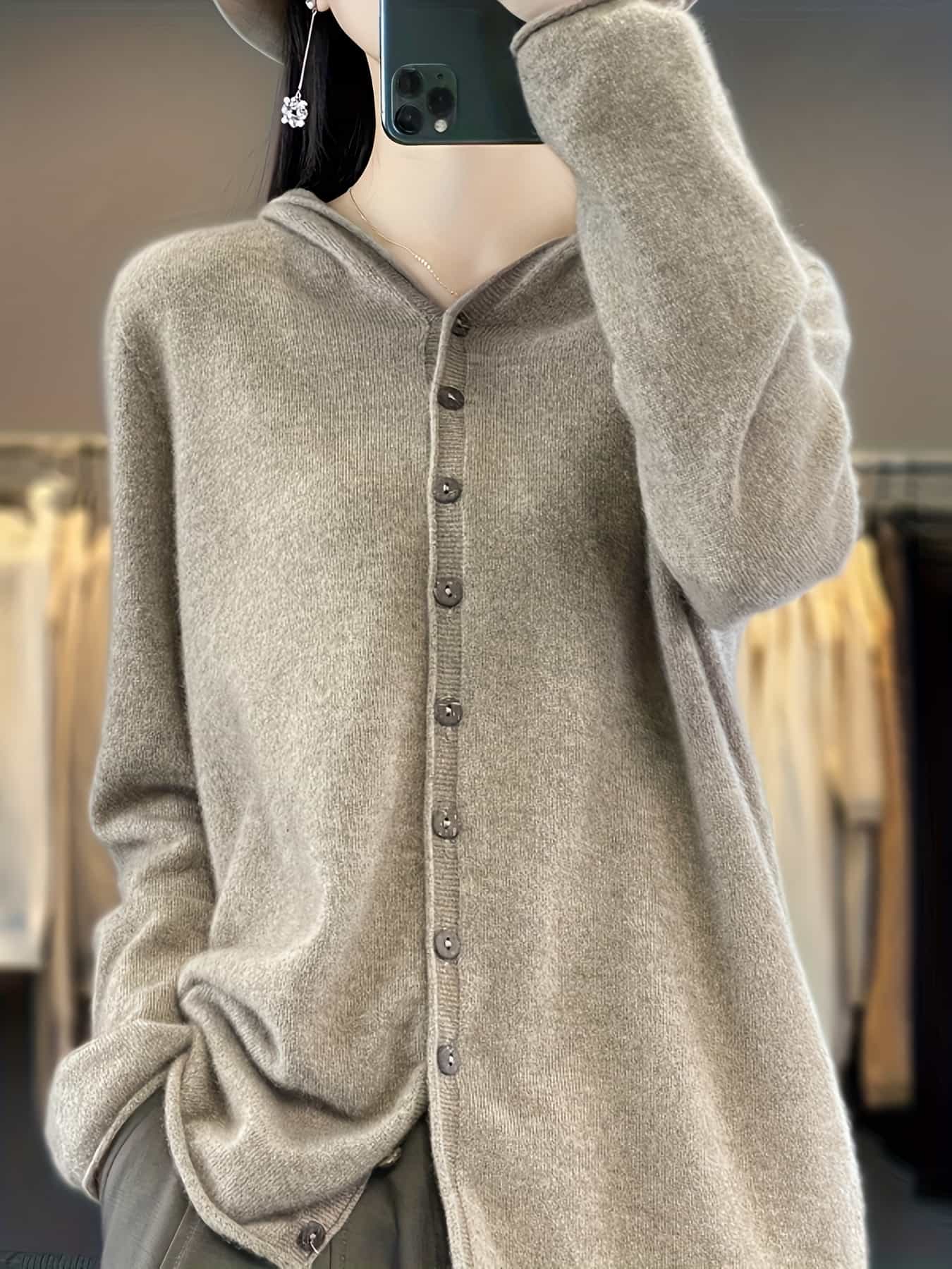 【全店30％OFF引き換え証】【カシミヤタッチ】編み物 パーカー レディース ジレー 長袖 前食い違い ボンネット付き添い人 スウェーター トップス 羽織り 編み物パーカー ニットカーデ 無地 ホールガーメント風 パステル色の ゆったり 体型押しかぶせる 着痩せ 細押し出し 二