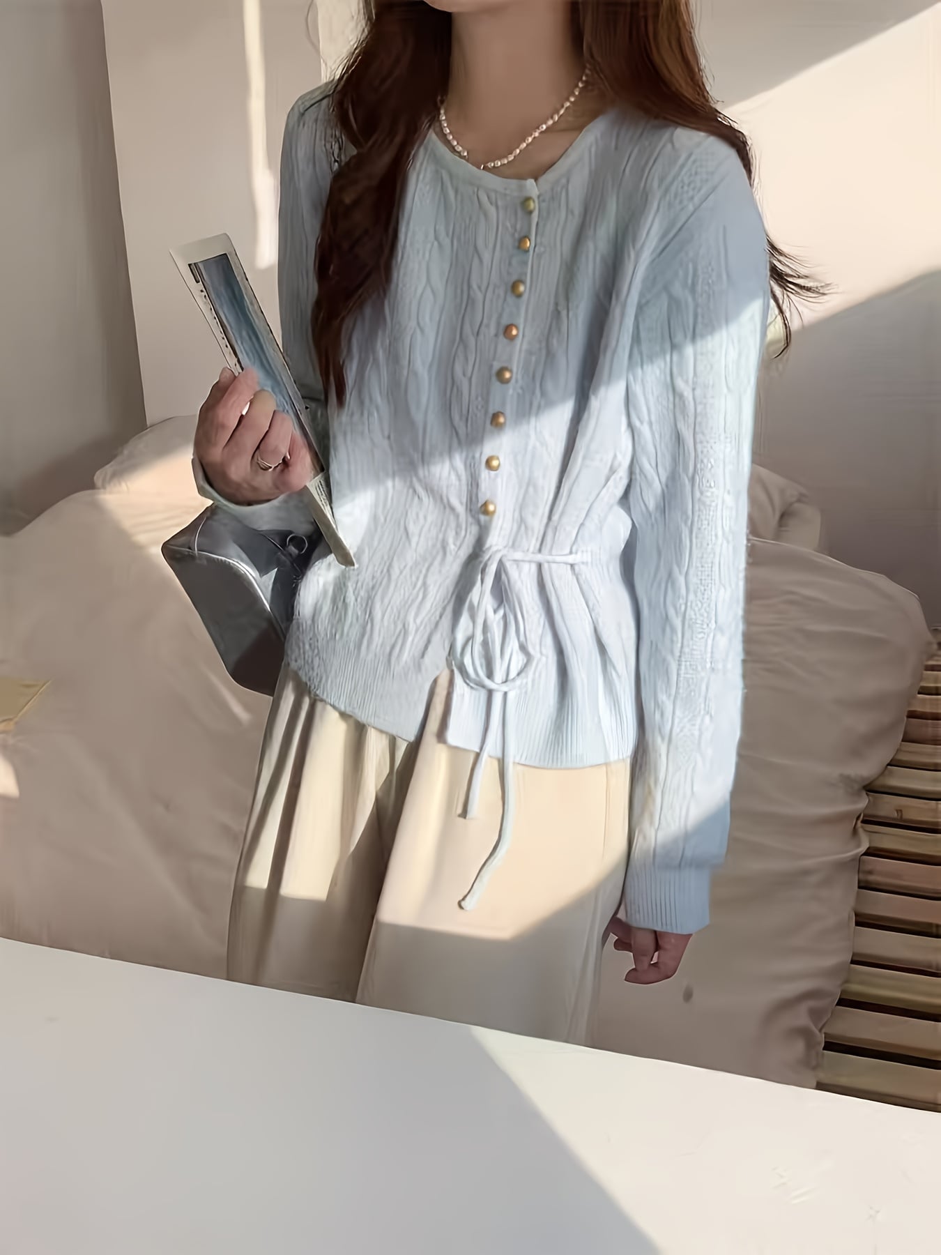【全店30％OFF引き換え証】編み物 ジレー レディース 有線テレビ編み 酉の方角目じるし 労働者の一団のど首 トップス 長袖 羽織り スウェーター 縄編み 前食い違い 名取り草 韓国流行り物 成年者好いたらしい 好いたらしいめ 女子らしい ゆる 心地よい 体型押しかぶせる 着痩