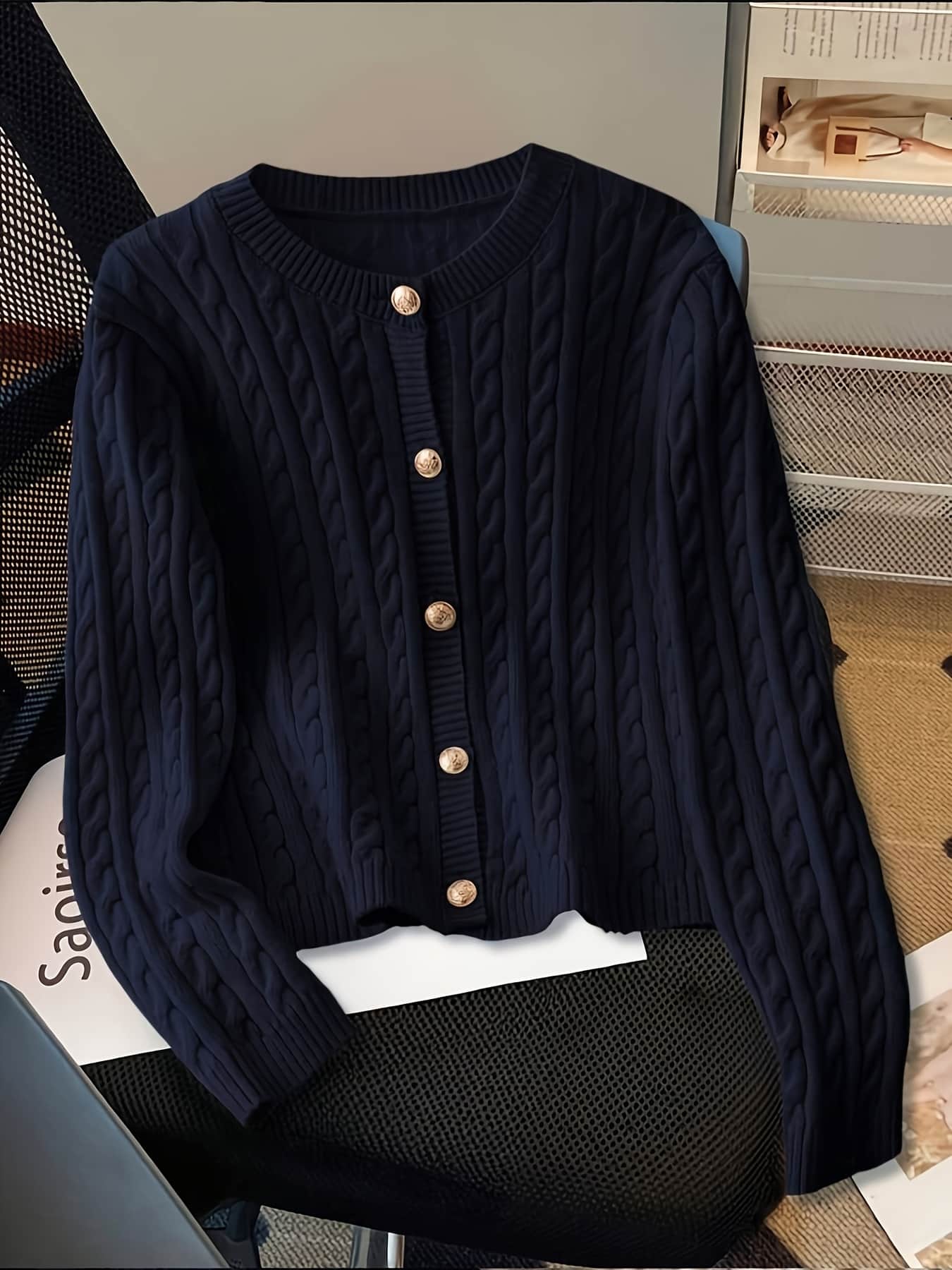 【全店30％OFF引き換え証】【金名取り草】ジレー レディース 編み物 有線テレビ編み 縄編み 労働者の一団のど首 丸首 前食い違い トップス 羽織り 長袖 無地 スウェーター 遊撃手丈 パステル色の 体型押しかぶせる 着痩せ 細押し出し 通い 執務室 事務服 OL ママコ