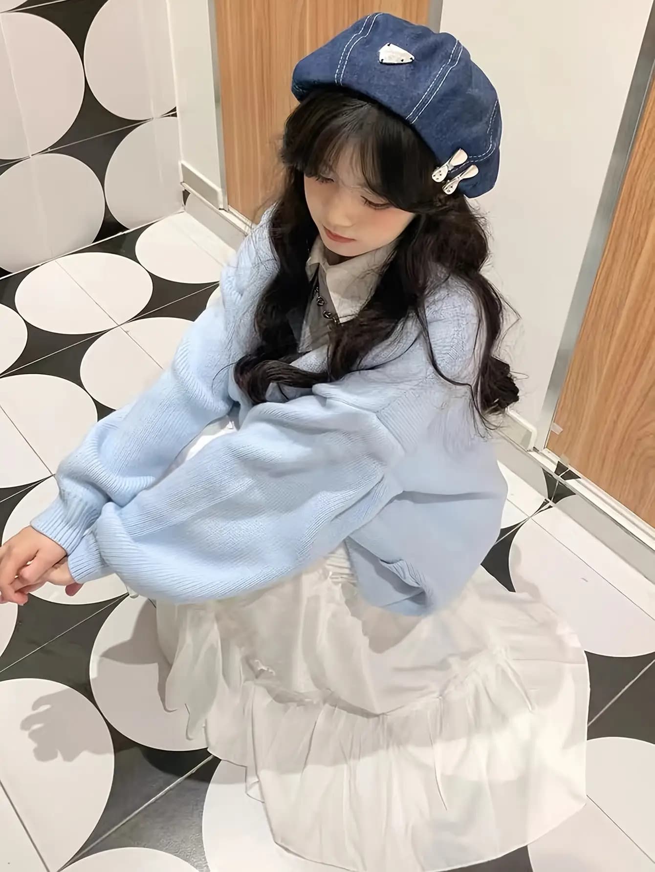 【全店30％OFF引き換え証】【成年者好いたらしい】 ジレー 編み物 レディース Vのど首 刺しゅう 羽織り トップス スウェーター 前食い違い ゆったり 厚地の外套大きさ 音の大きさ袖 長袖 軽気球袖 体型押しかぶせる 二の腕押しかぶせる 割れ易い押し出し 心地よい 好いたらしいめ 韓国