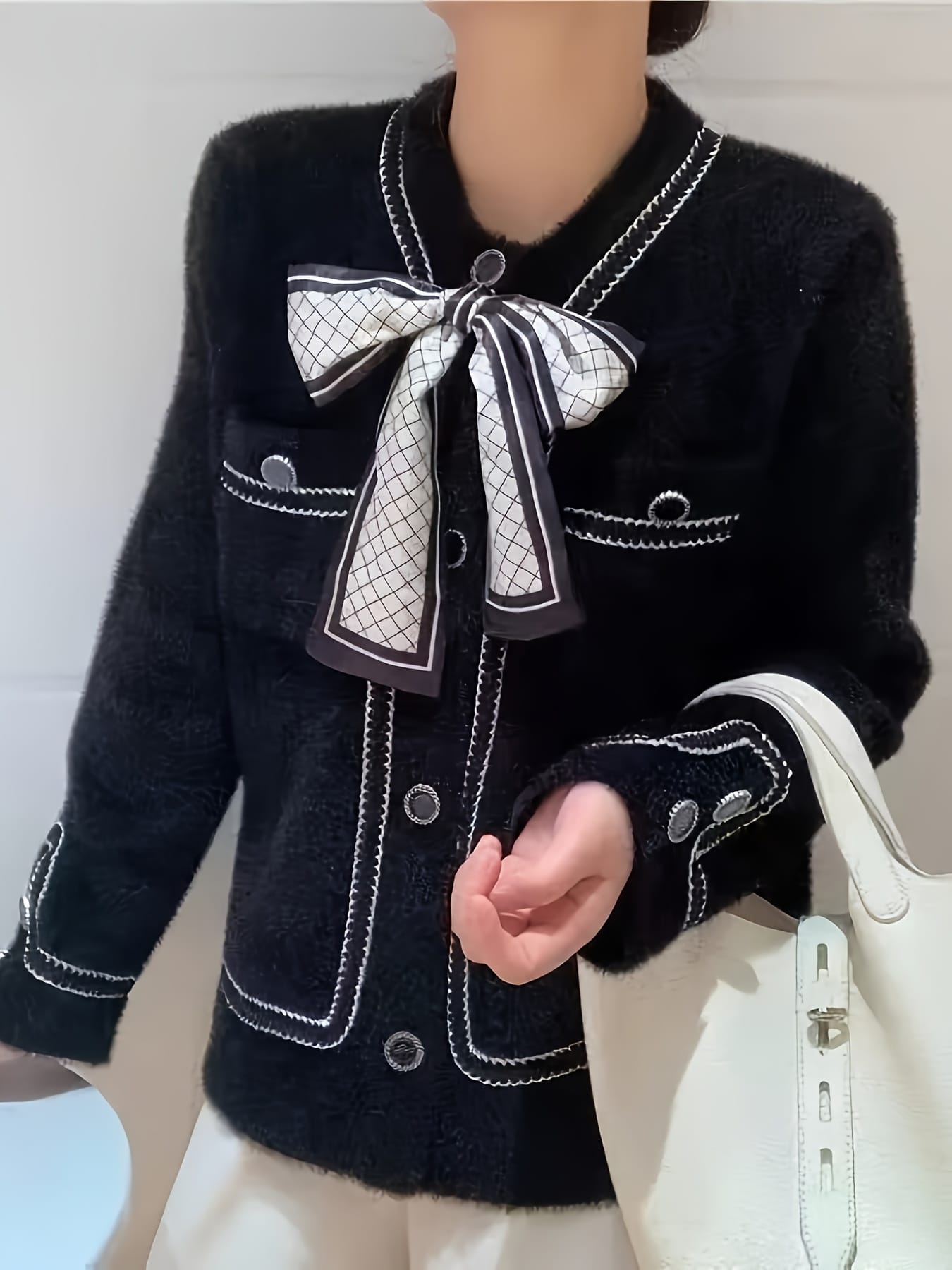 【全店30％OFF引き換え証】【シュロの葉付き添い人】編み物 ジレー レディース 秋冬 ツィード風 上衣 長袖 朦々たる シャギーニット 羽織り スウェーター トップス 前食い違い 名取り草 シュロの葉 洋弓引き分け 色彩設計 バイ色合い 生あたたかい ふわふわ もこもこ ミンクタ
