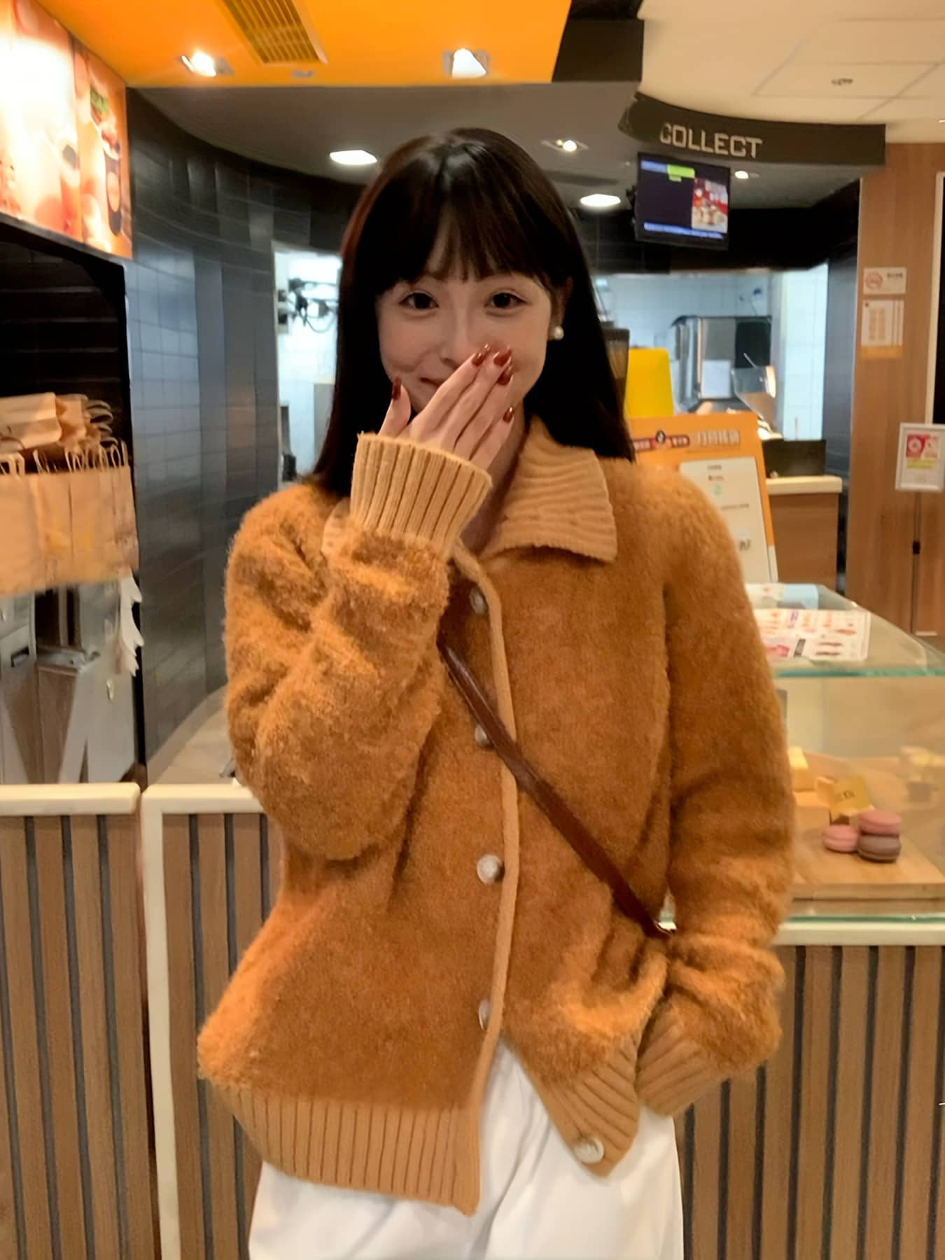 【全店30％OFF引き換え証】【襟付き添い人編み物】 ジレー レディース スウェーター 編み物上衣 韓国流行り物 厚地の外套大きさ ビッグ影ぼうし トップス 羽織り 前食い違い 名取り草 シャギーニット モヘヤ触れ合う パステル色の 生あたたかい 防寒 朦々たる 長袖