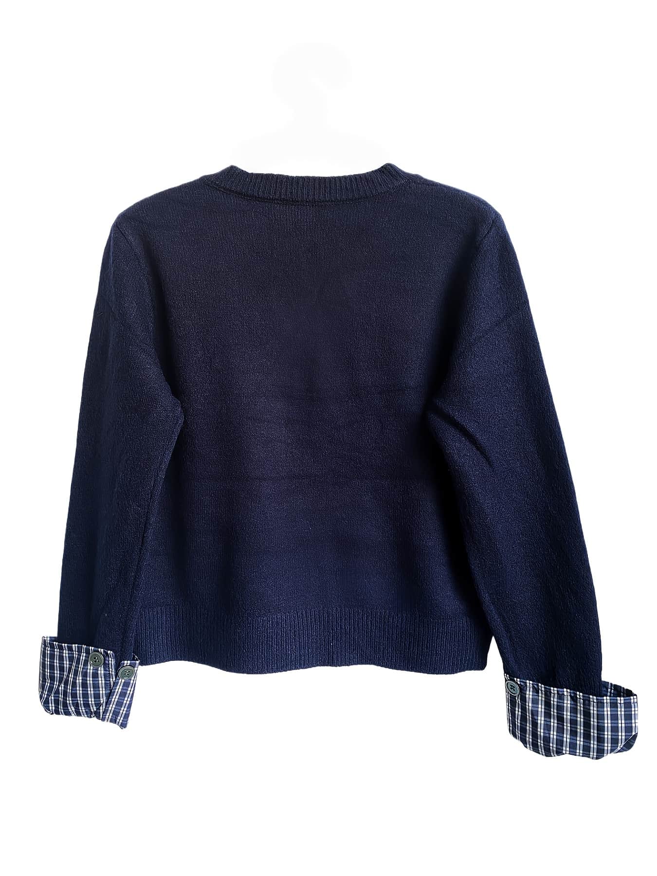 【全店30％OFF引き換え証】【袖コンシャス】 編み物 スウェーター レディース トップス 長袖 袖読み合わせる柄 重ね着風 花の冠yd風 うつり変わり 異原料品 労働者の一団のど首 丸首 ティーシャツ 上衣 ゆったり 体型押しかぶせる 二の腕押しかぶせる 着痩せ 割れ易い押し出し 大