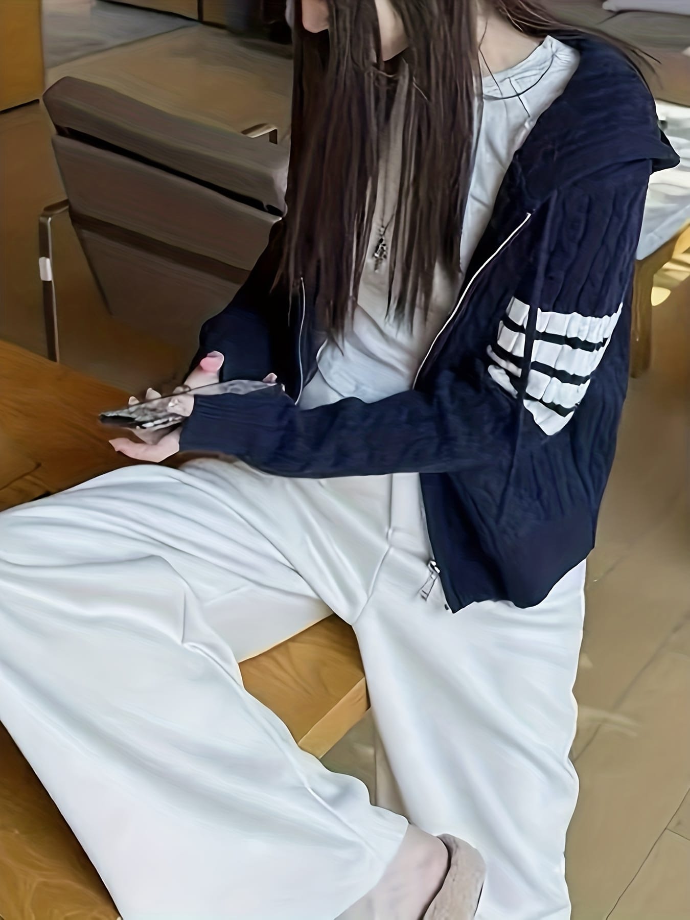 【全店30％OFF引き換え証】【有線テレビ編み】 編み物ジレー ボンネット付き添い人 レディース ジップアップ パーカー 朦々たる 有線テレビ編み物 スウェーター 羽織り トップス 長袖 前食い違い 間借り人 生産ライン入り口・入口 韓国流行り物 ゆる影ぼうし 体型押しかぶせる 着痩