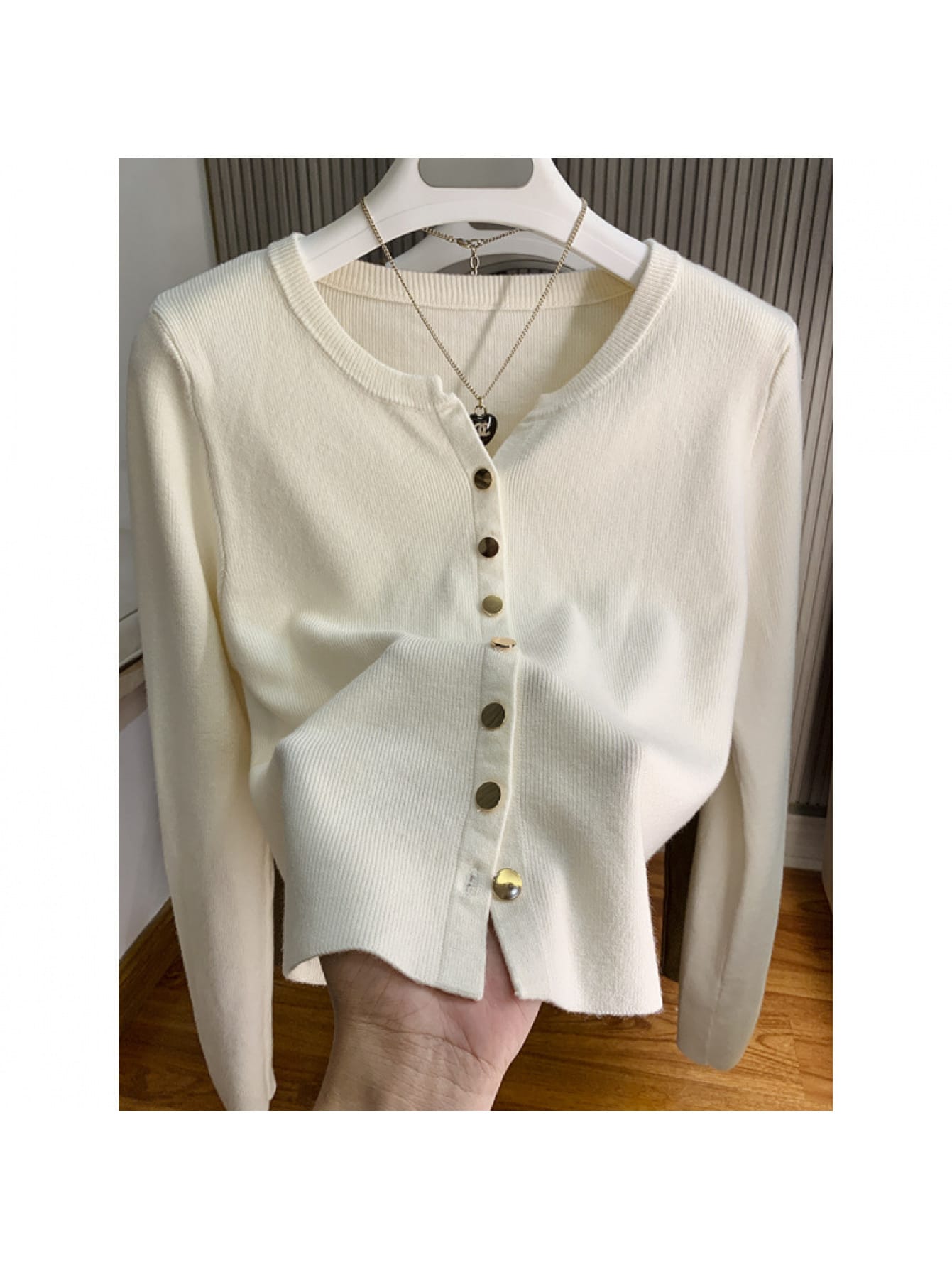 【全店30％OFF引き換え証】【ゴールド名取り草】 ジレー レディース 編み物ジレー リブニット 羽織り トップス 労働者の一団のど首 丸首 長袖 金名取り草 前食い違い スウェーター 無地 きつい 細押し出し 着痩せ 体型押しかぶせる 成年者好いたらしい キレイめ 執務室