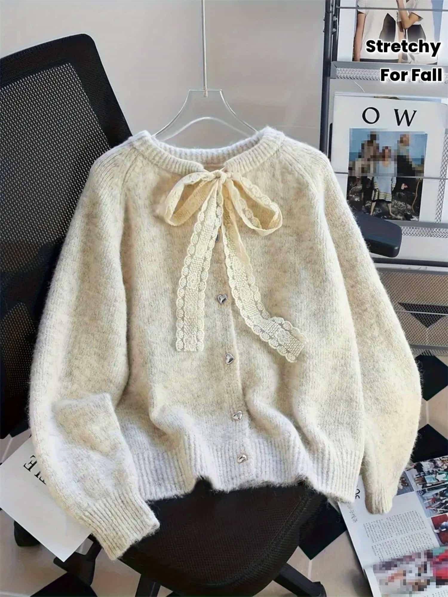 【全店30％OFF引き換え証】【シュロの葉付】ジレー レディース 編み物 羽織り 長袖 労働者の一団のど首 スピード競技 シュロの葉 ハート型名取り草 前食い違い 体型押しかぶせる 着痩せ ふわふわ 生あたたかい 秋冬 秋 冬 成年者好いたらしい 女子らしい ガーリー 量産型 フレンチガーリー