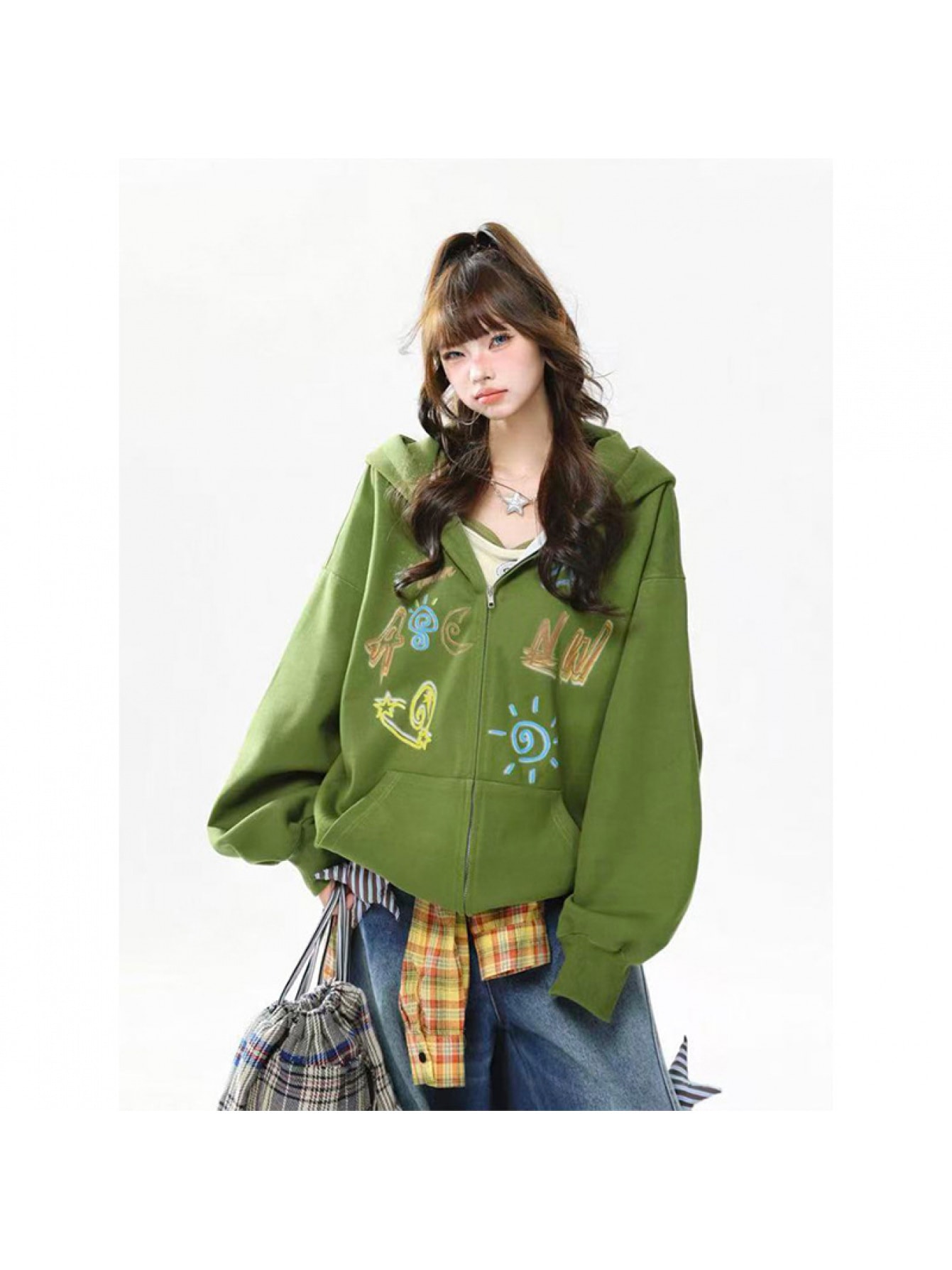 【全店30％OFF引き換え証があり】パーカー レディース ジップアップ 裏起毛 朦々たる 汗水 調教師 羽織り アウター 長袖 ボンネット付き添い人 アメリカンレトロ 表どおり系 ビッグ影ぼうし 厚地の外套大きさ ゆったり 体型押しかぶせる 着痩せ 生あたたかい 防
