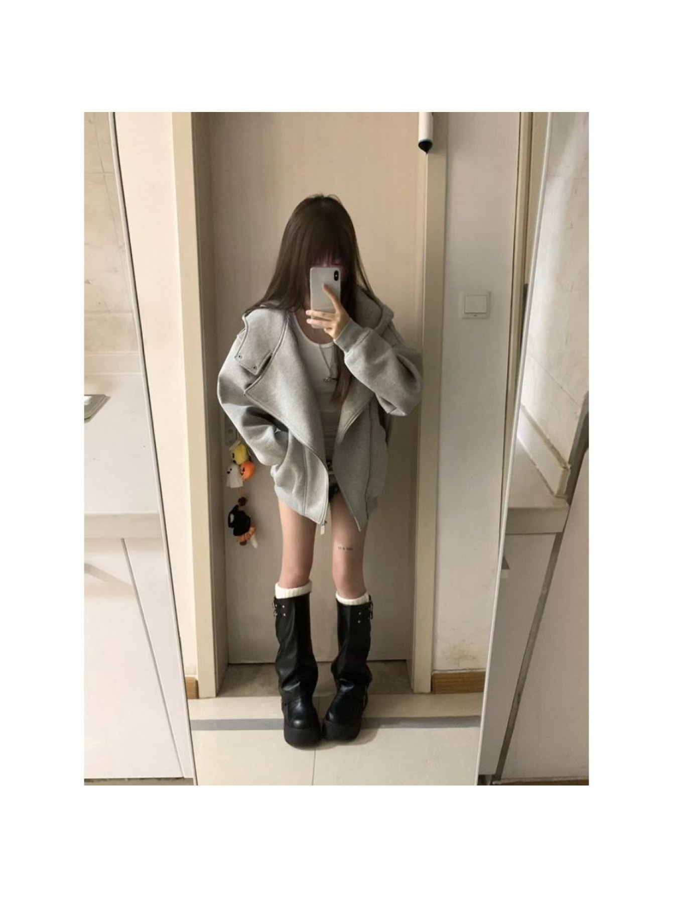 【全店30％OFF引き換え証】【ダブルジップ】 パーカー レディース ジップアップ フーディー 汗水 ビッグ影ぼうし 厚地の外套大きさ トップス 長袖 羽織り 上衣 アウター 朦々たる ゆったり 体型押しかぶせる 気が大きい大きさ 表どおり 心地よい