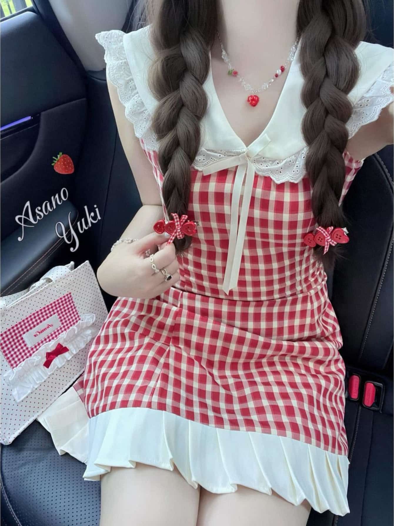 【今日このごろ制限事項、超買得30％OFFクーポン券、2度汐どき皆無】【フレンチガーリー】 ギンガム読み合わせる 衣裳 レディース ビッグ色合い 襟付き添い人 スピード競技 シュロの葉 ノースリーブ ミニ衣裳 A伝達ルート ワンピ 読み合わせる柄 膝上 上着 春 夏 ウエ