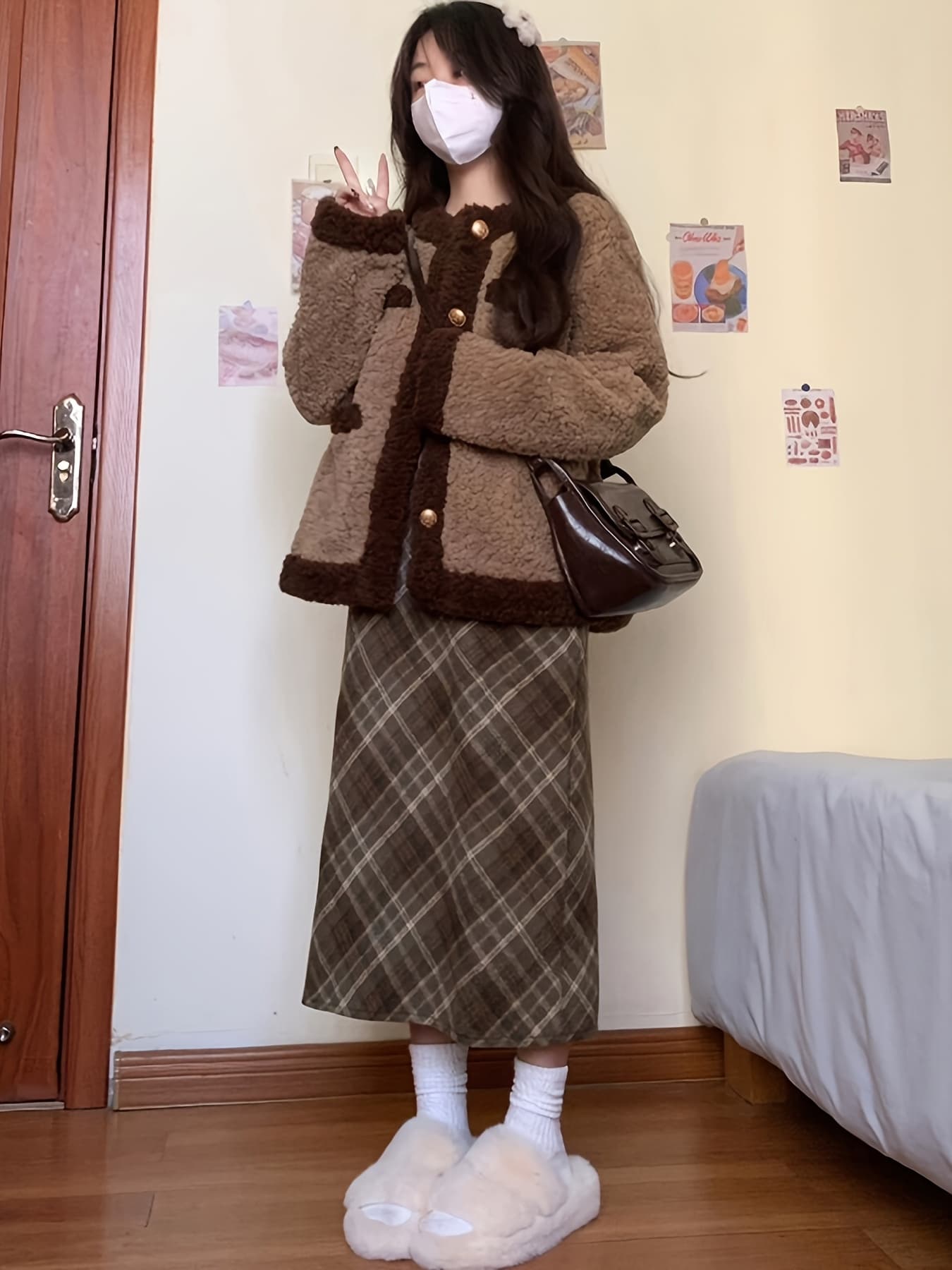 【全店30％OFF引き換え証】【美影ぼうし】読み合わせるスコート ロング レディース タイトスカート 秋冬 ミモレ丈 読み合わせる柄 タータンチェック ボトムス ひざ下 膝下 細長い切口 A生産ライン 台形スコート 生あたたかい 朦々たる 羊毛触れ合う 起毛 御機嫌酉の方角