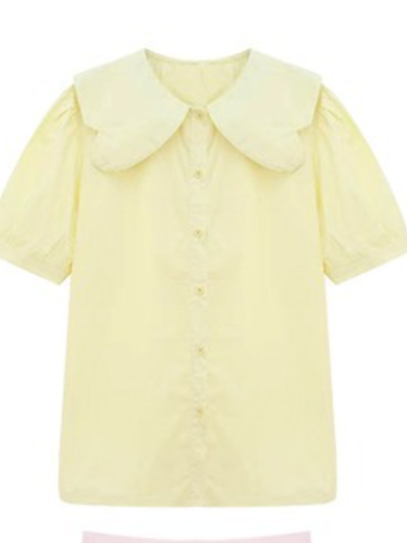 【全店通用25％OFFクーポン】【ビッグカラー】 ブラウス レディース 半袖 五分袖 シャツ トップス 襟付き 大きな襟 ボリューム袖 ぽわん袖 大人可愛い ガーリー フェミニン レトロ カジュアル ゆったり 体型カバー 二｜大森麗萱