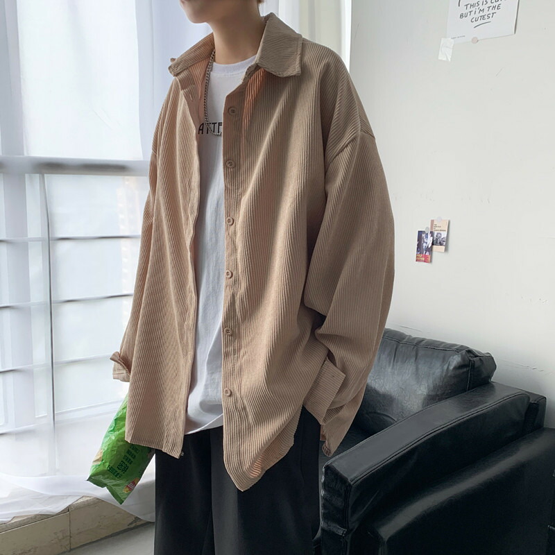 【今日このごろ押さえる、超買得30％OFF引き換え証、2度潮どき皆無】コール天プルオーバー メンズ 大層らしい大きさ ビッグ影ぼうし 長袖 無地 表どおり 広広としたプルオーバー 秋 春 ティーシャツ トップ