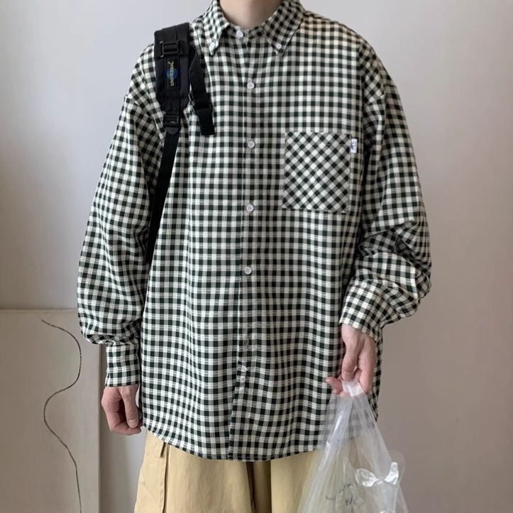 【今日このごろ押さえる、超買得30％OFF引き換え証、2度潮どき皆無】照合のしるしプルオーバー 長袖 メンズ ギンガム照合のしるし 大層らしい大きさ プルオーバー 流行り物 レディース ゆったり 心地よい 春 秋 フランネルプルオーバー 羽織り トップス