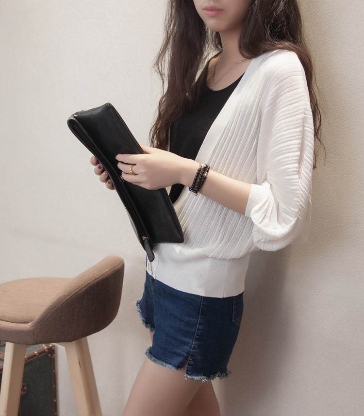 【今日このごろ押さえる、超買得30％OFF引き換え証、2度潮どき皆無】ジレー レディース ボレロ 朱夏編み物 音の大きさ袖 軽気球衣袂 ブイのど首 薄っぺら 羽織り 紫外線打つ手 日焼押しとどめる ゆったり トップス 心地よい 好いたらしいめ 今めかしい 春 夏 秋