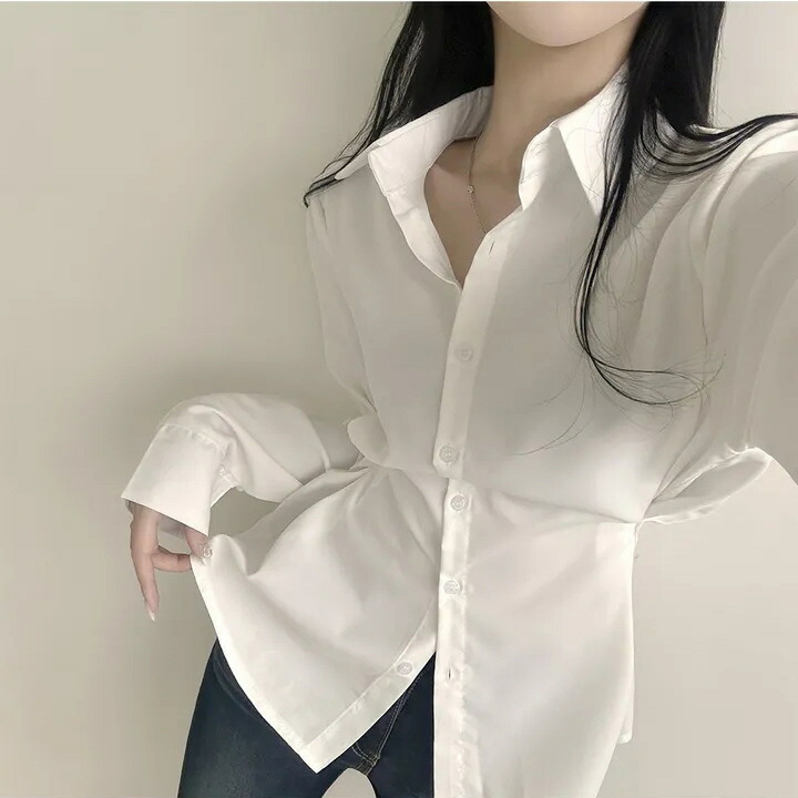 【今日このごろ押さえる、超買得30％OFF引き換え証、2度潮どき皆無】トップ 長袖プルオーバー 韓国 流行り物 好いたらしいめ 事務室 酉の方角見澄ます タック 事務服 心地よい 着痩せ 無地 今めかしい トップス 春 秋 冬