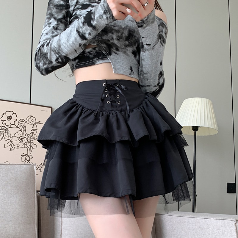 【今日このごろ押さえる、超買得30％OFF引き換え証、2度潮どき皆無】スコート チュチュスカート ミニ丈 ゴシック はち切れる 原宿系 スピード競技繰り上げる ご機嫌酉の方角 音の大きさ ティアード 好いたらしい レディース ユニフォーム風 女子高生 ミニスカート ロリータ チュール メッシ