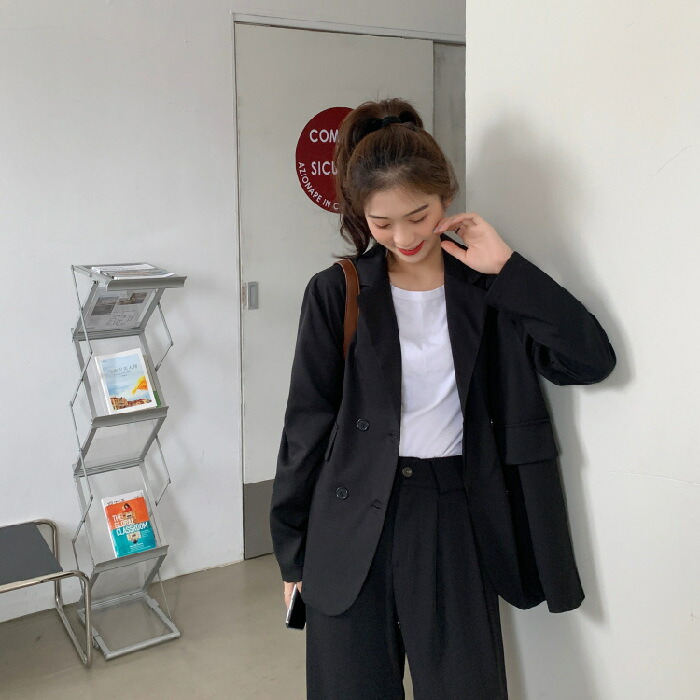 【今日このごろ押さえる、超買得30％OFFクーポン券、2度汐合い絶無】テーラードジャケット レディース ダブル名取り草 厚地の外套大きさ 事務服 ライトアウター 通い 春 秋 ゆったり 向こう見ず 好いたらしいめ 卒式 はいり込む式 背広 無地