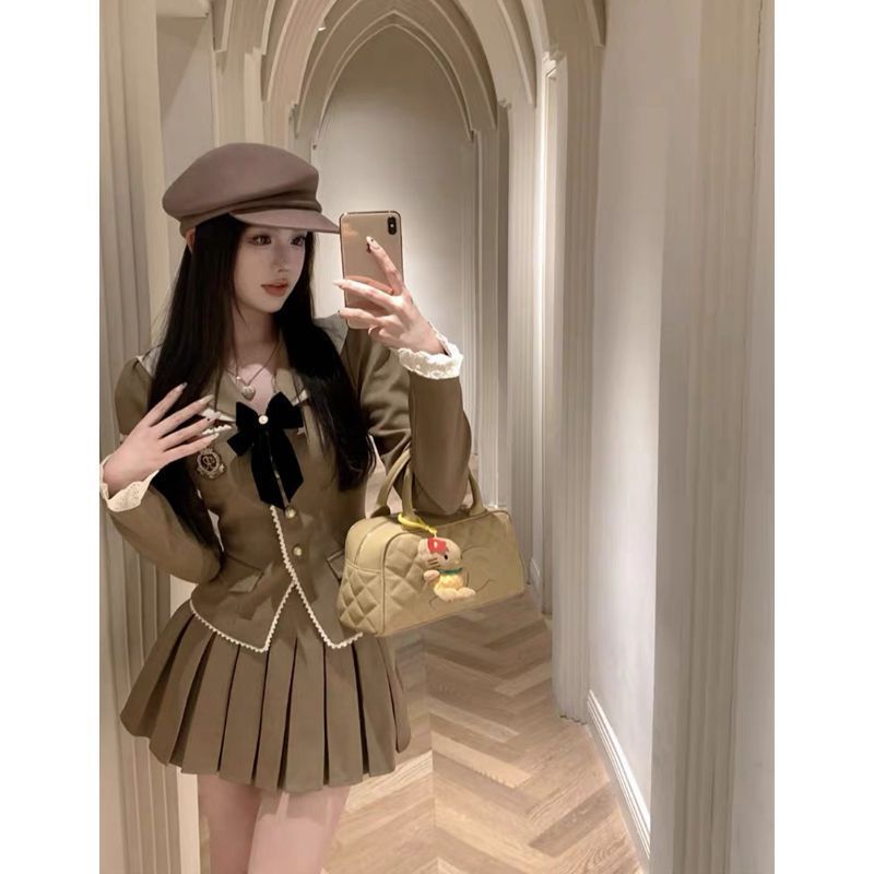 【今日このごろ押さえる、超買得30％OFF引き換え証、2度潮どき皆無】ユニフォーム セットアップ レディース 翰林院風 スポーツジャケット 筋目スコート 2点書き割り レトロ 連合王国風 上下書き割り シュロの葉 好いたらしい 赤銅色