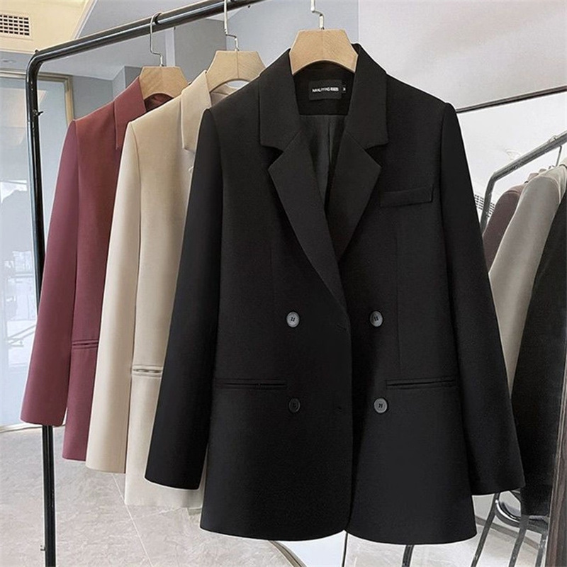 【今日このごろ押さえる、超買得30％OFFクーポン券、2度汐合い絶無】テーラードジャケット レディース ゆったり 背広上衣 ダブル前胸部 執務室 通い アウター 心地好い 好いたらしいめ 春 秋 フォーマル 事務服 面談 就活 卒式 はいり込む式 羽織り 着