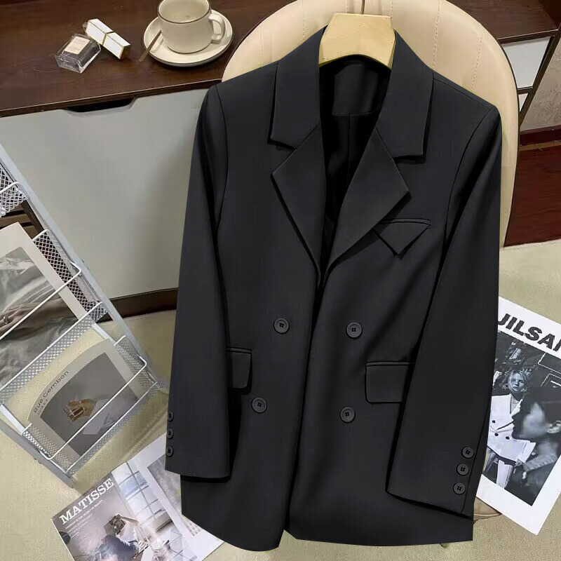 【今日このごろ押さえる、超買得30％OFFクーポン券、2度汐合い絶無】テーラードジャケット レディース 背広上衣 ダブル名取り草 厚地の外套大きさ 心地好い 通い 執務室 春 秋 ゆる影ぼうし アウター 好いたらしいめ 羽織り 無地