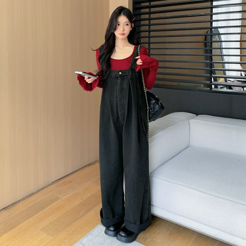 【全店通用25％OFFクーポン】マタニティパンツ 妊婦服 オーバーオール サロペット ワイドパンツ デニム ゆったり 春秋 ズボン ボトムス 薄手 産前 産後 楽ちん オールインワン 大きいサイズ カジュアル 調整可能 妊娠｜大森麗萱