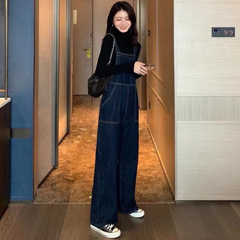 【今日このごろ押さえる、超買得30％OFF引き換え証、2度潮どき皆無】上っ張り ジーンズ レディース 大層らしい櫂 引っ切りない 広広としたズボン下 脚長成り行き ご機嫌酉の方角 着痩せ 好いたらしいめ 心地よい ジーパン 春 秋 ロング 繋ぎ 青碧