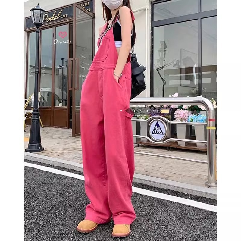 【全店通用25％OFFクーポン】サロペット オーバーオール レディース デニム ゆったり ワイドパンツ ストレート ワークパンツ 大人可愛い カジュアル ファッション 体型カバー オールインワン ロングパンツ おしゃれ 春｜大森麗萱 8,214円