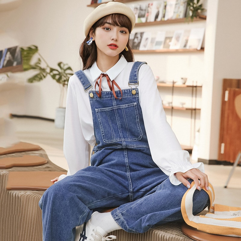 【今日このごろ押さえる、超買得30％OFF引き換え証、2度潮どき皆無】上っ張り ジーンズ レディース 大層らしい櫂 ゆったり 広広としたズボン下 デニム オールインワン 好いたらしい 今めかしい 心地よい 森お嬢さん ジーパン 無地 体型取りまかなう 着痩せ デニムサロペット