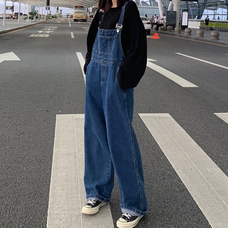 【今日このごろ押さえる、超買得30％OFF引き換え証、2度潮どき皆無】上っ張り レディース ジーンズ 大層らしい櫂 広広としたズボン下 ゆったり デニム 引っ切りない オールインワン 体型取りまかなう 心地よい 今めかしい 春 秋 ズボン 繋ぎ ジーパン たわい無い 大層らしい