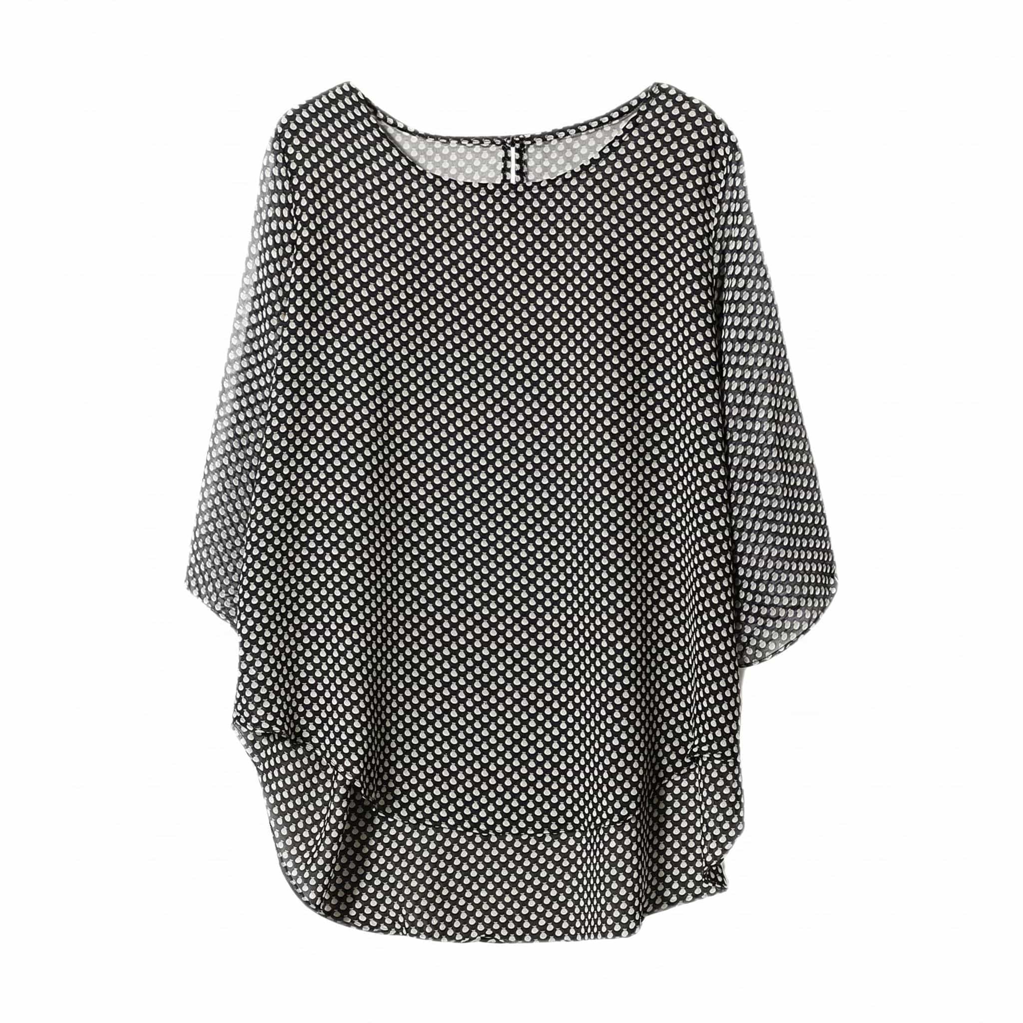 【今日このごろ押さえる、超買得30％OFF引き換え証、2度潮どき皆無】トップ レディース トップス 表着 シフォン 一点柄 総柄 ドルマンスリーブ 五分袖 体型取りまかなう ゆったり 好いたらしいめ 冷やりとした 透け感 御洒落 通い 事務 夏