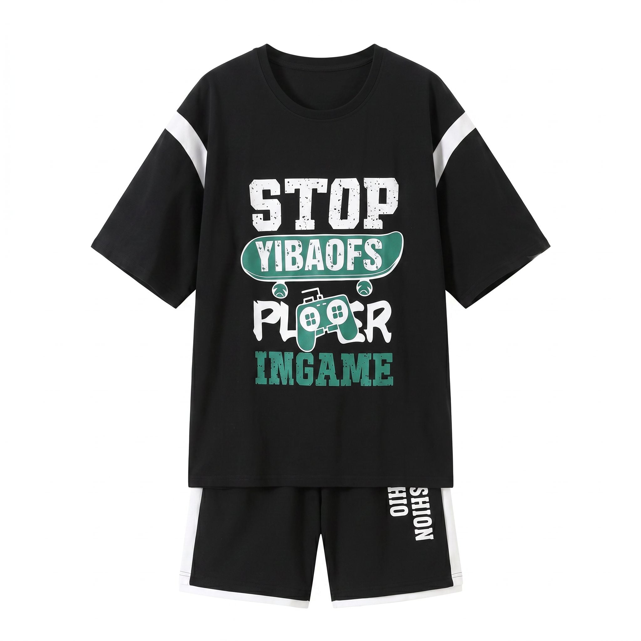 【全店通用25％OFFクーポン】セットアップ メンズ 上下セット Ｔシャツ ハーフパンツ ストリート系 ファッション ビッグシルエット 夏服 ゆったり 大きいサイズ プリント ティーシャツ 半ズボン スポーツ 部屋着 カジュ｜大森麗萱