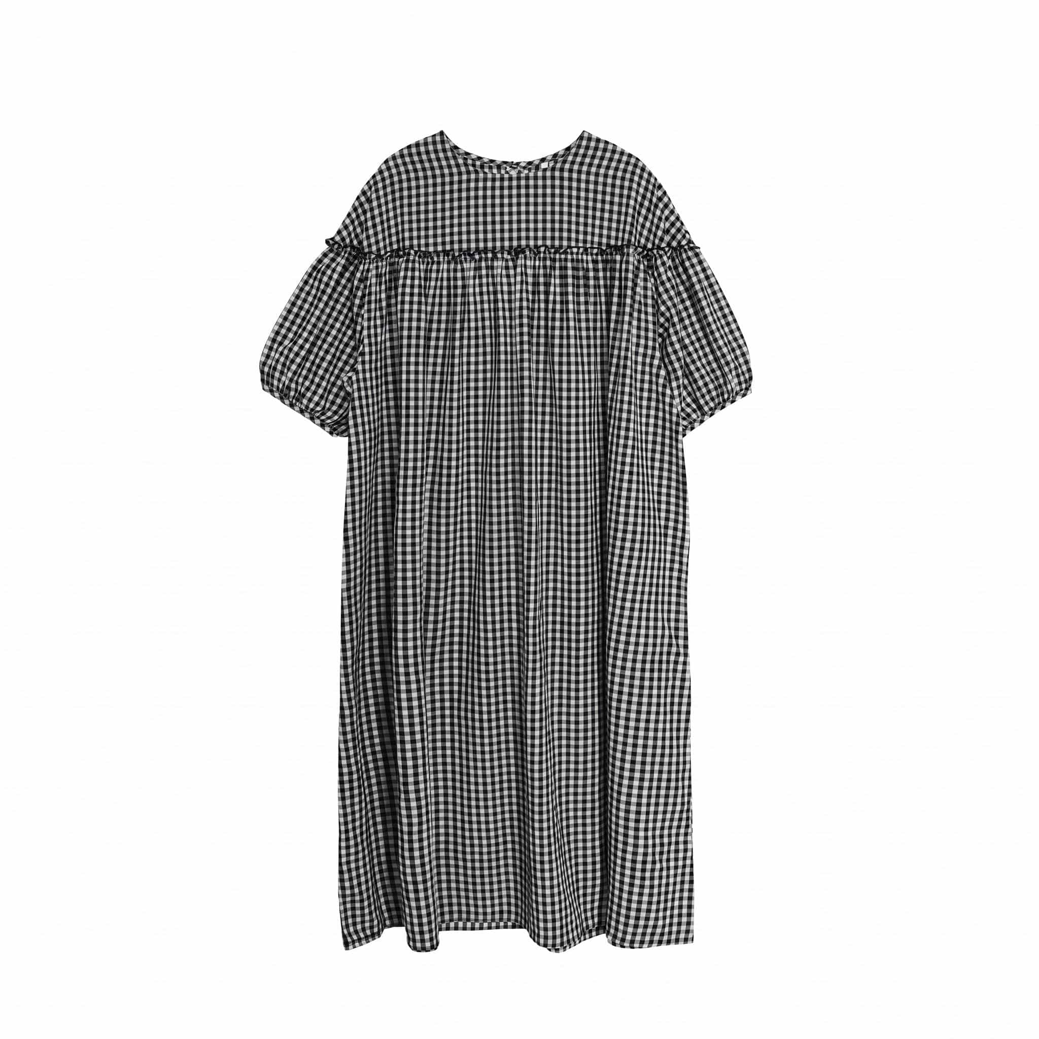 【今日このごろ押さえる、超買得30％OFF引き換え証、2度潮どき皆無】衣裳 レディース ロング丈 パフ衣袂 森お嬢さん 自然的 ゆったり 体型取りまかなう マキシ丈 5分袖 丸襟 レトロ うつり変わり 心地よい 冷やりとした 御洒落 普段使い走り お出かけ 夏