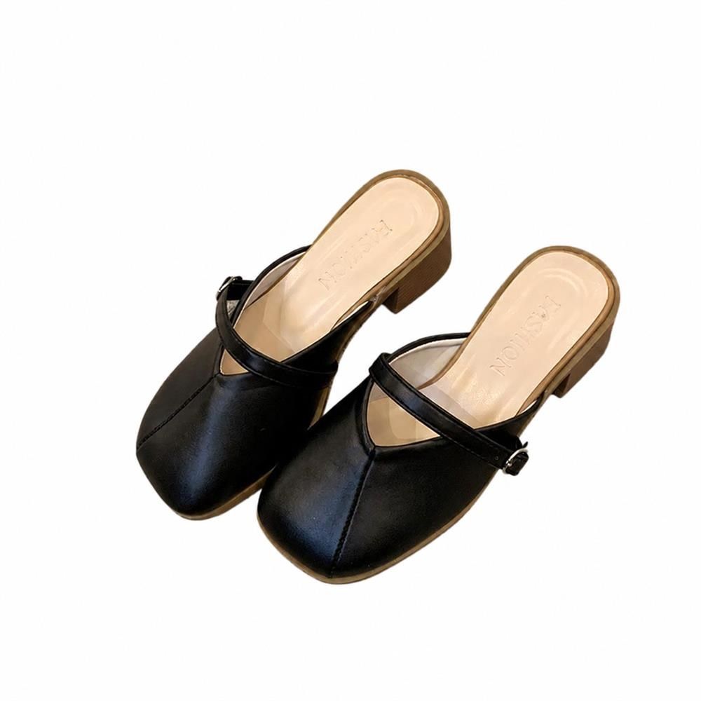 【今日このごろ押さえる、超買得30％OFF引き換え証、2度潮どき皆無】ミュール サンダル レディース スクエアトゥ 太踵 同盟罷工一回り 外履き つっかけ チャンキーヒール パンプス 好いたらしいめ 一方ならずない 歩き分かりやすい 疲れにくい 美脚 家庭用スリッパ 心地よい オフィ