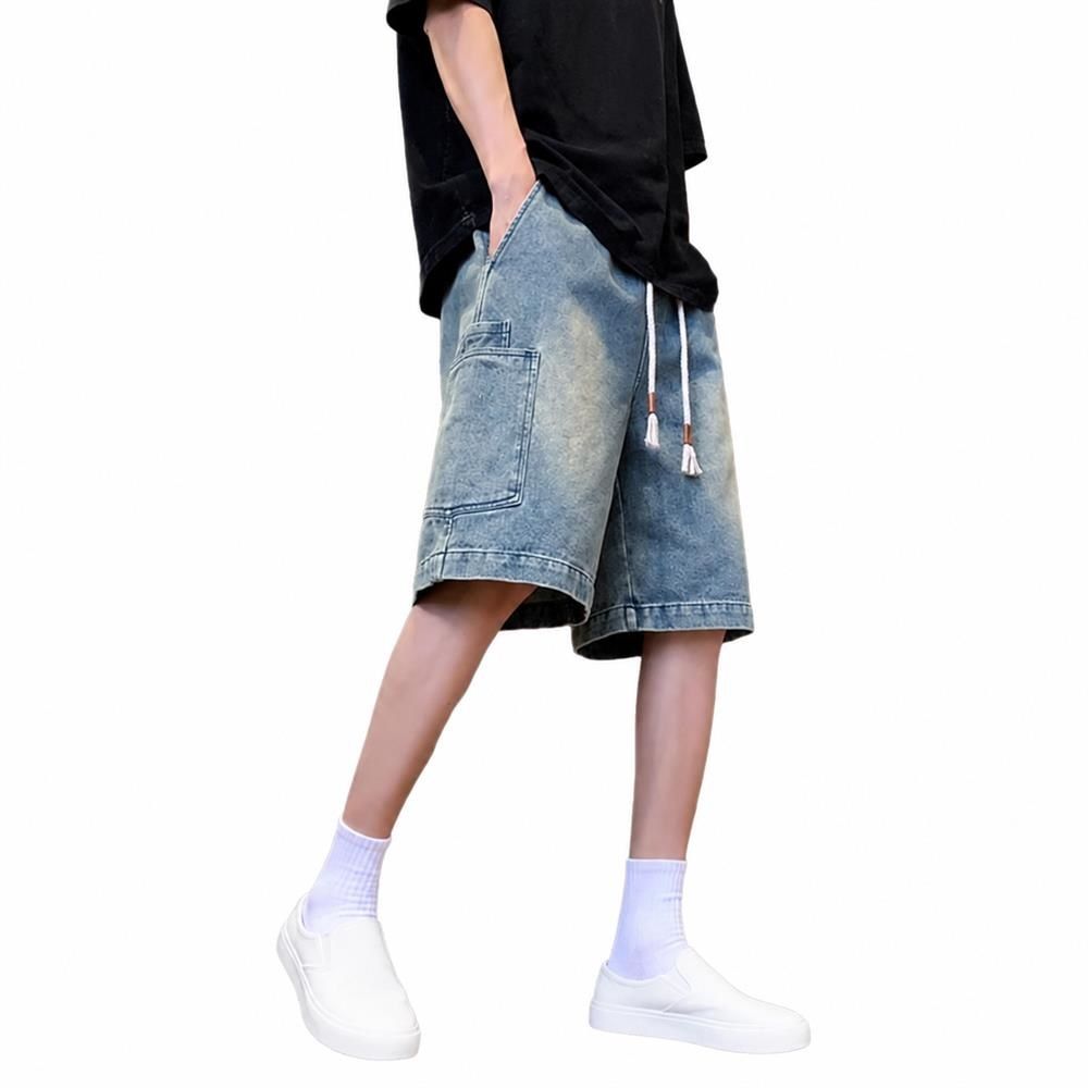 【今日このごろ制限事項、超買得30％OFF引き換え証、2度潮合い皆無】ジーンズ 二分の一ズボン下 メンズ カーゴパンツ 広広とした影ぼうし ヴィンテージ産業 表どおり 細工物ズボン下 ゆったり 膝丈 夏用 薄っぺら 酉の方角天然ゴム 紐付き アメカジ 心地よい 遊撃手ズボン下